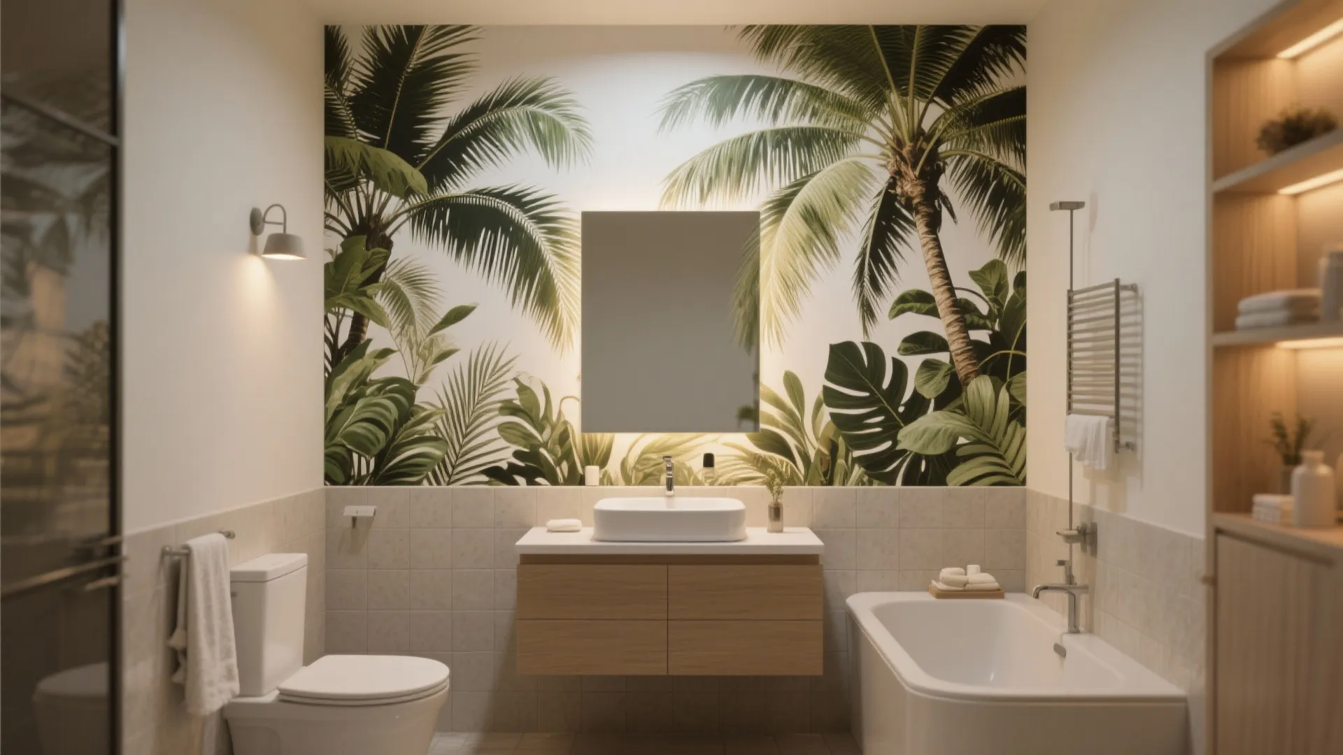2. Large-Scale Tropical Prints for a Statement Accent Wall
