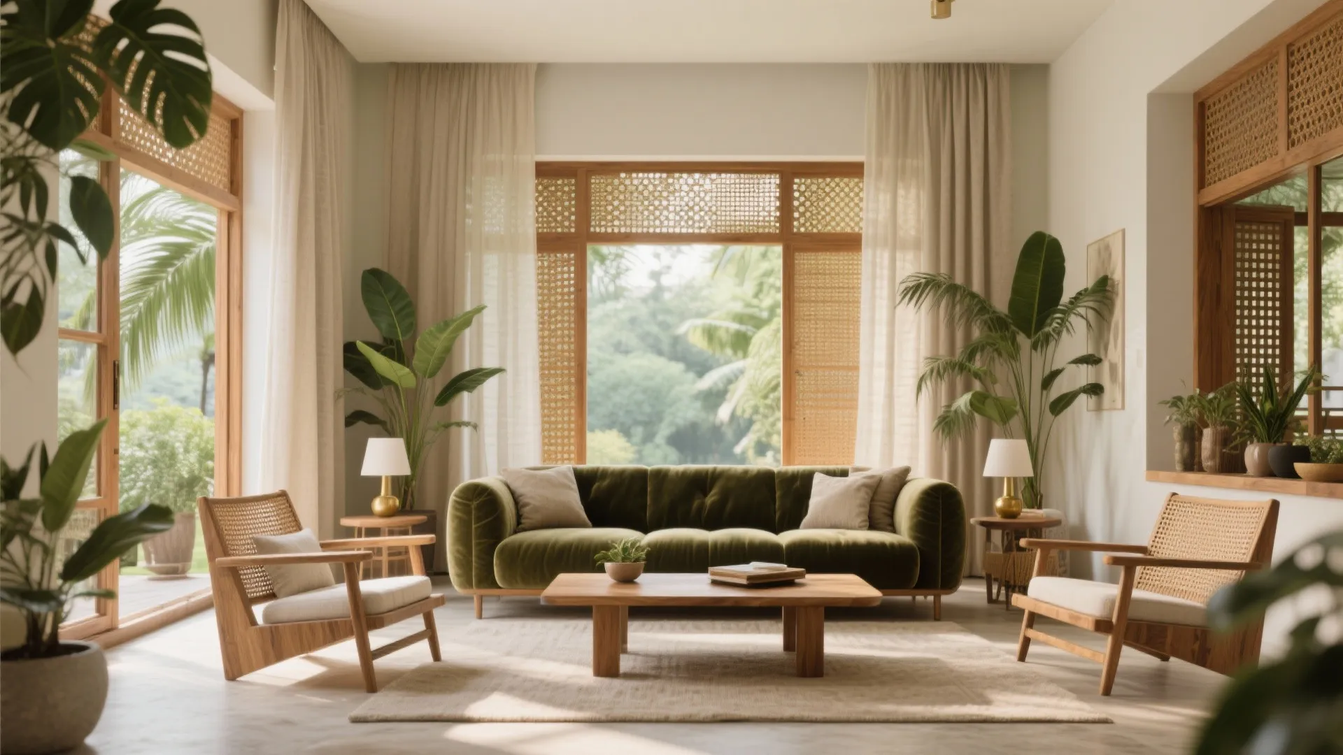 Tropical-Modern Living Room for Bangalore’s Climate