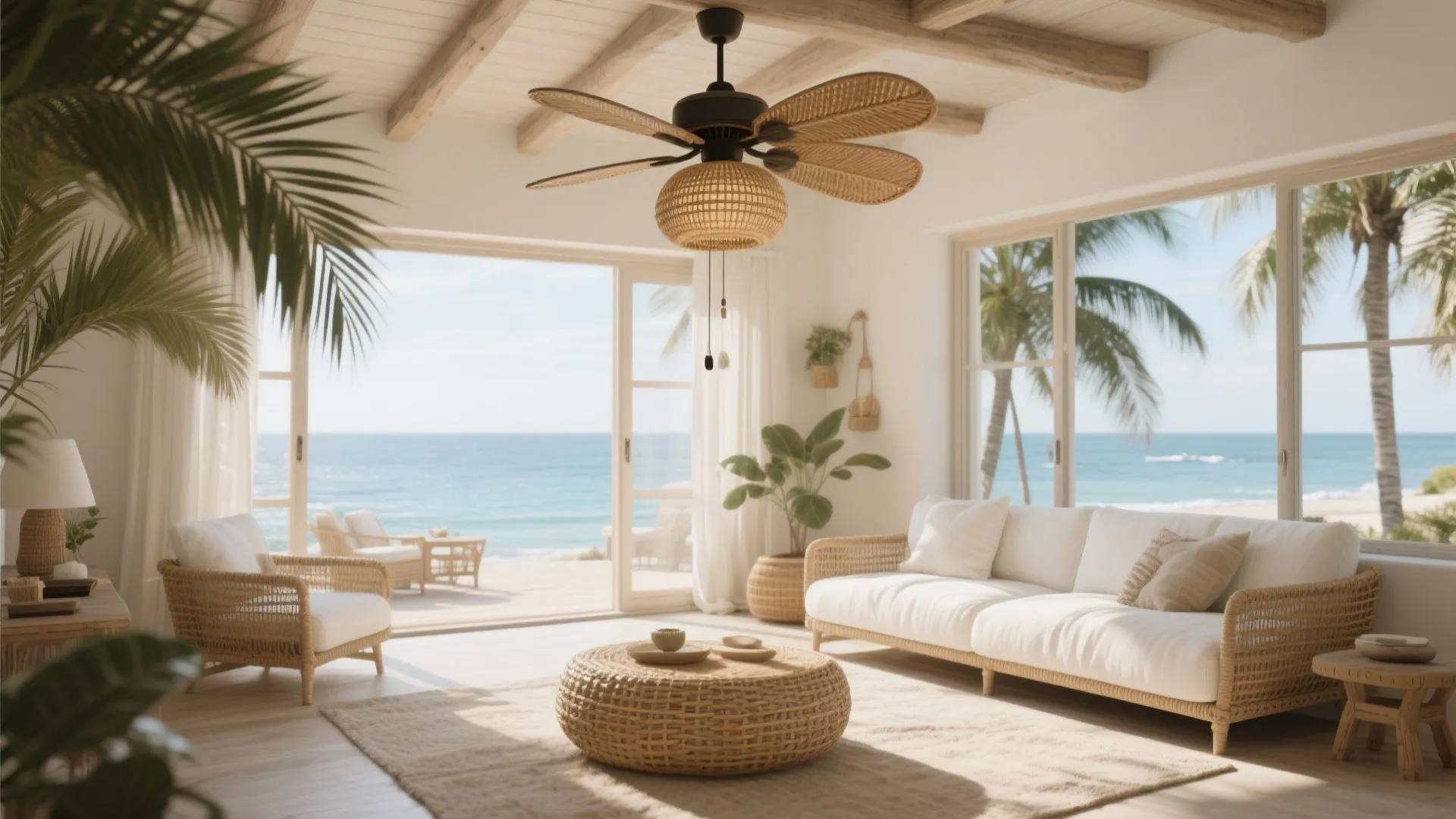 6. Tropical Rattan or Palm Leaf Blades