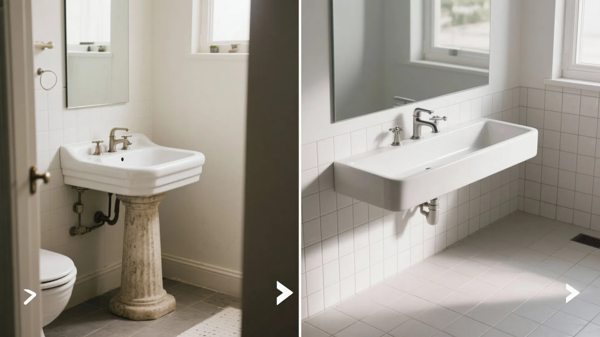 Trough-Style Floating Sink for Two