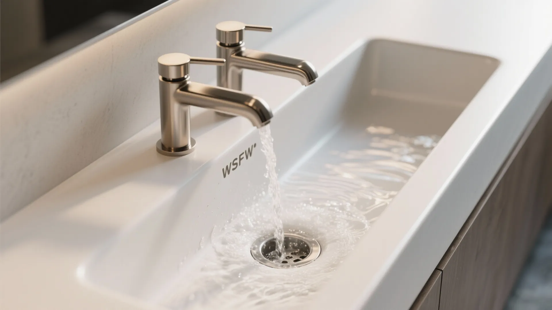 Trough Sink for Two (Narrow, Shared Baths)