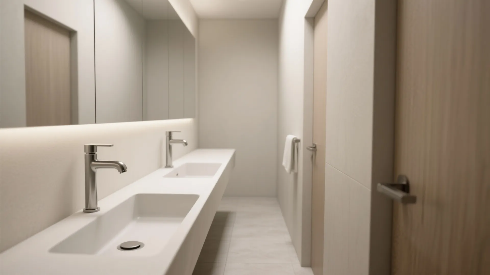 Trough Sink for Two (Narrow, Shared Baths)