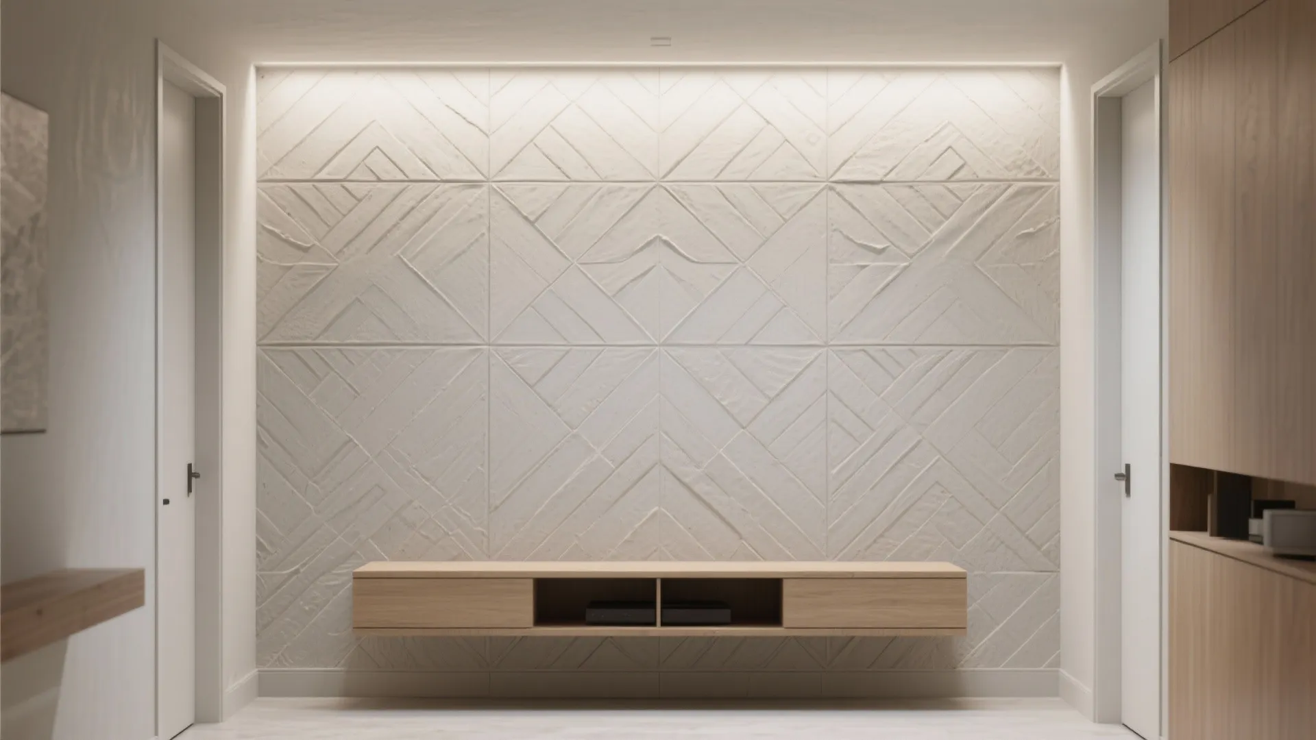 Geometric trowel patterns as a modern feature