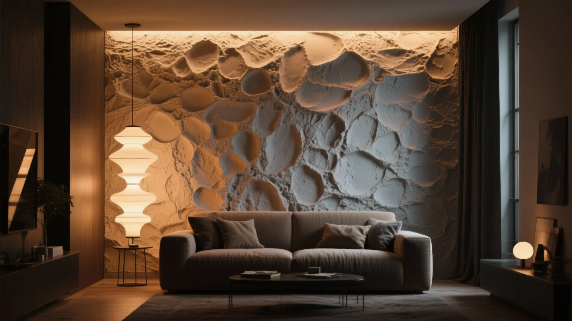 5. Trowel-applied bold texture near a focal point