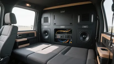 Luxury Van Interior with Built-In Audio System & Comfort Seating