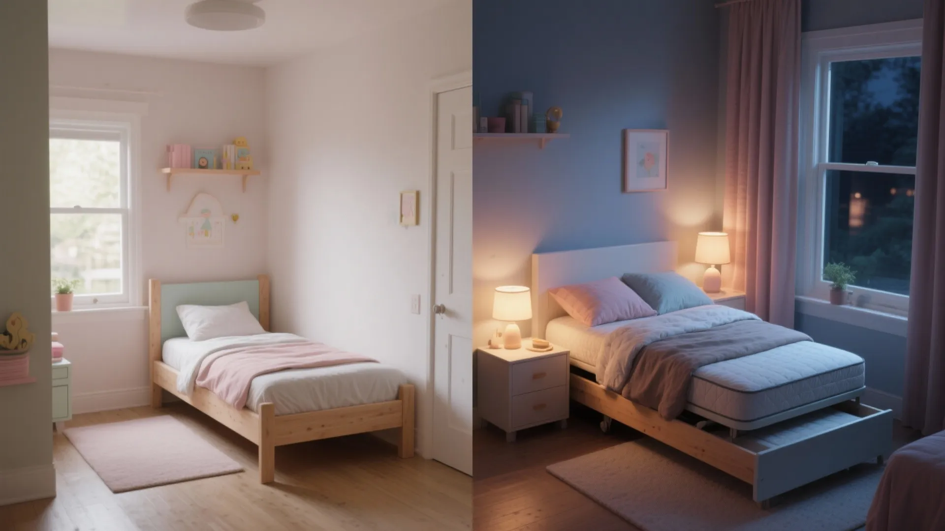 Trundle or pull-out twins for flexibility