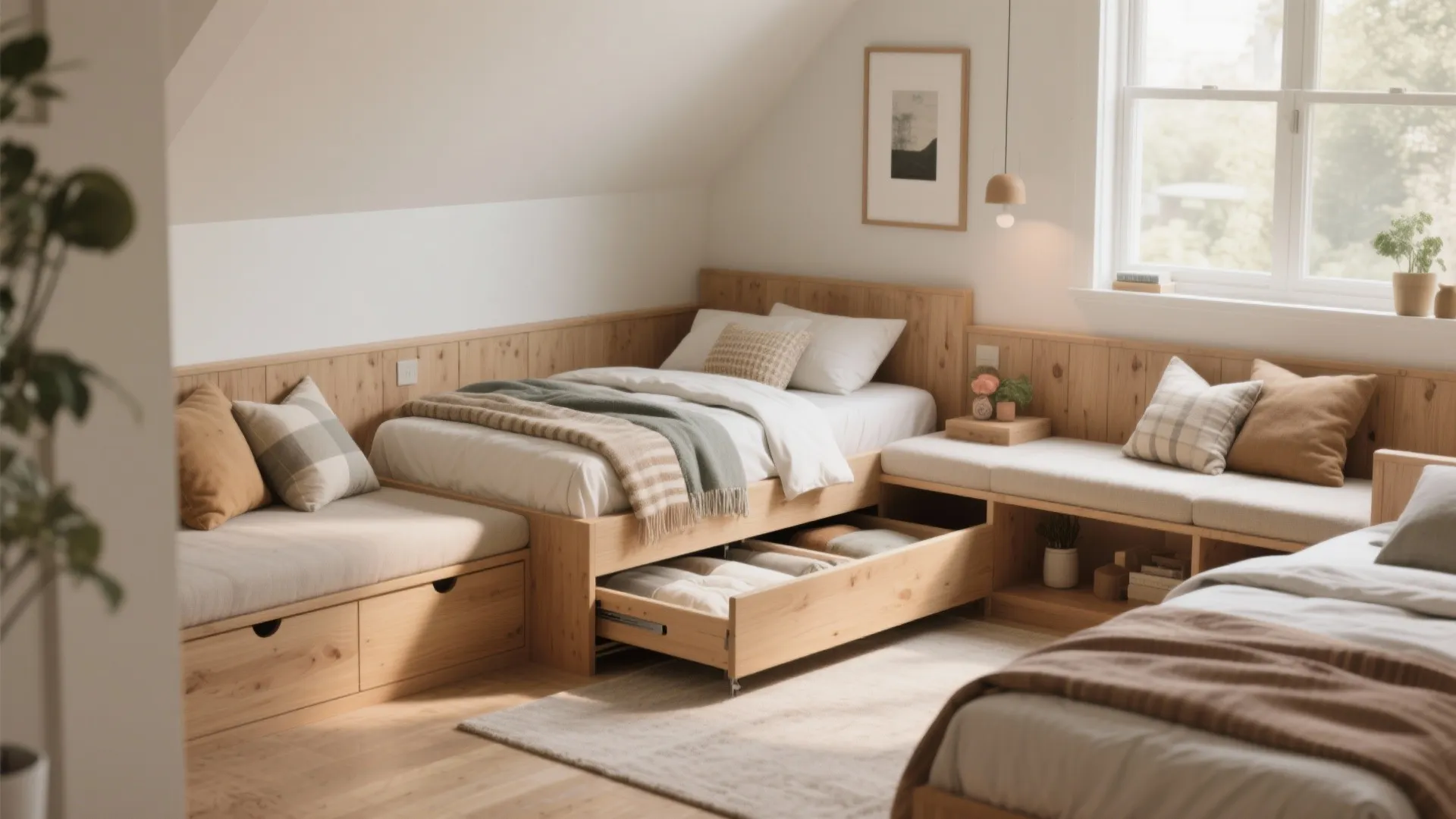 5. Single with trundle and seating