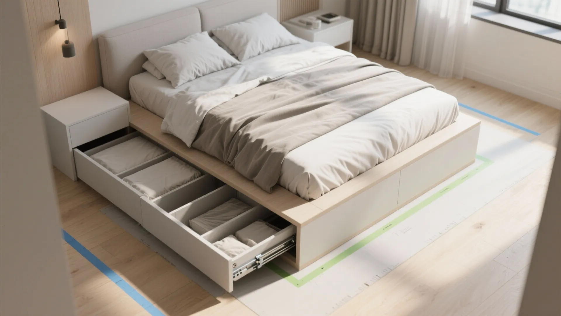 5. Trundle + pull-out platform for flexible sleeping