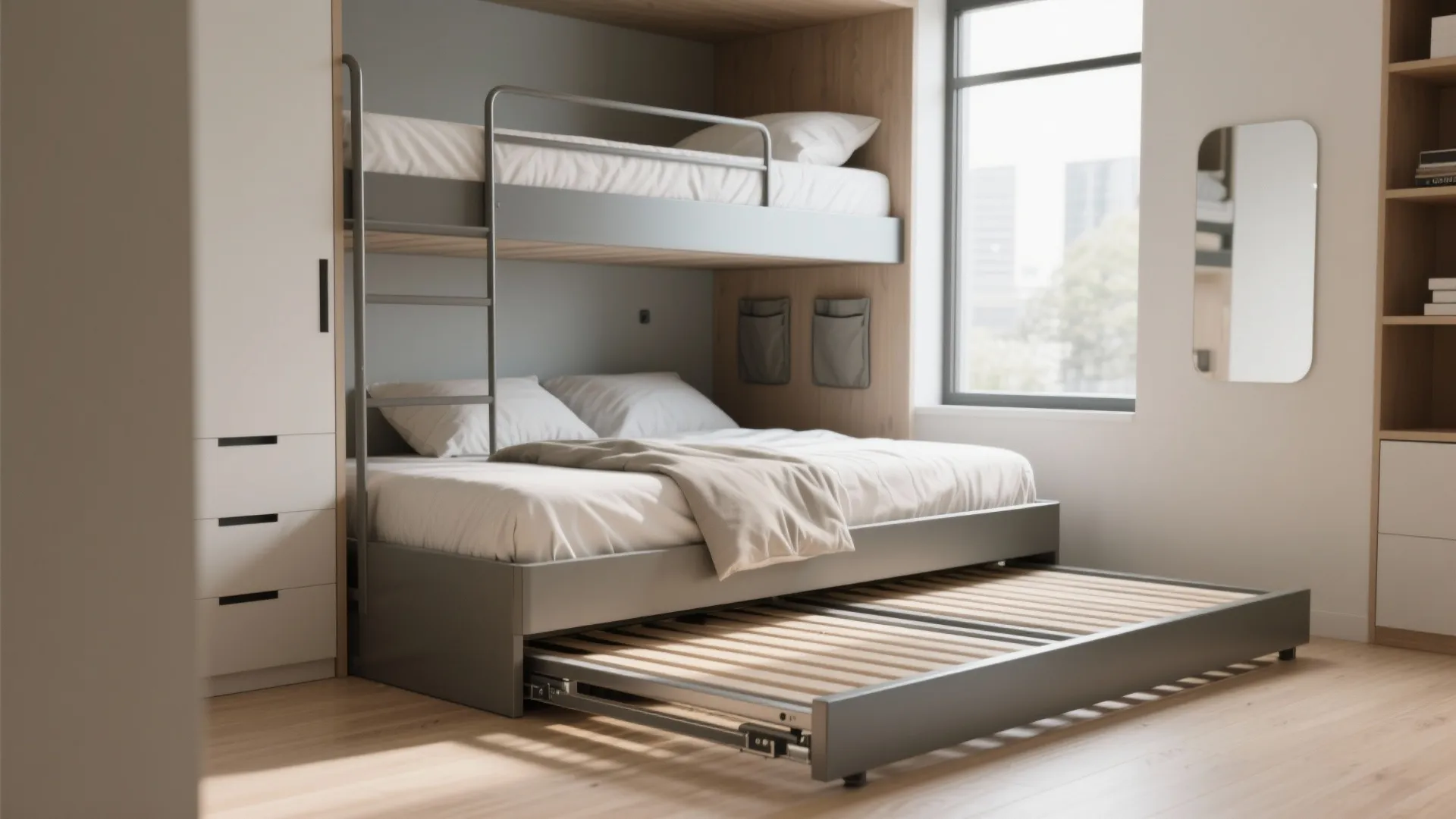 3. Trundle + Upper Built-In for Flexibility