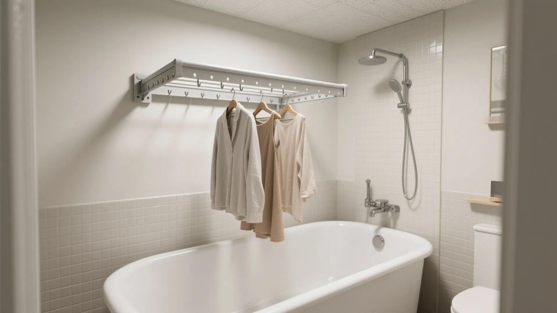 4. Over-the-Tub Pull-Out Drying Rack