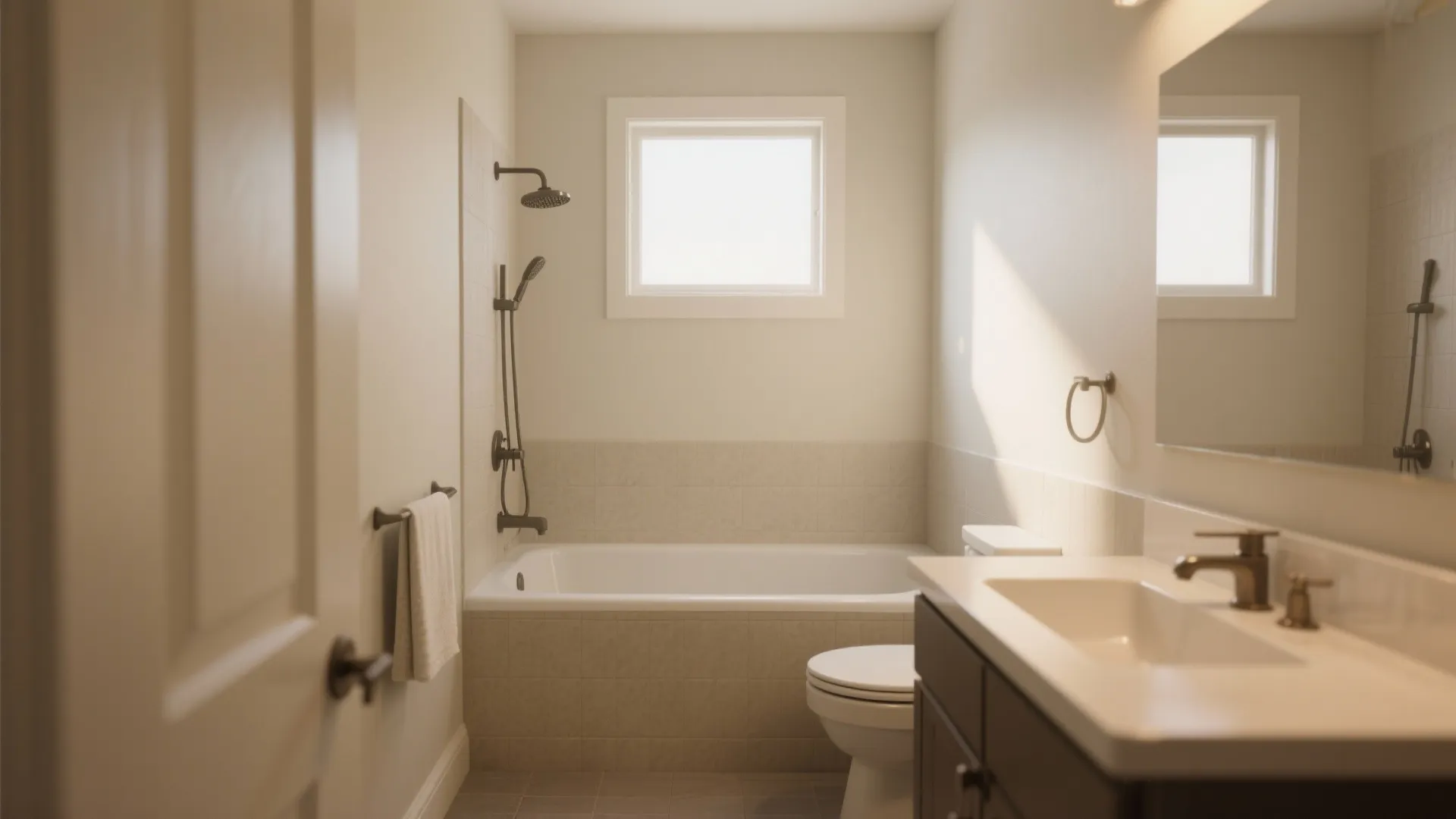 1. Tub-Shower Combo Along One Wall