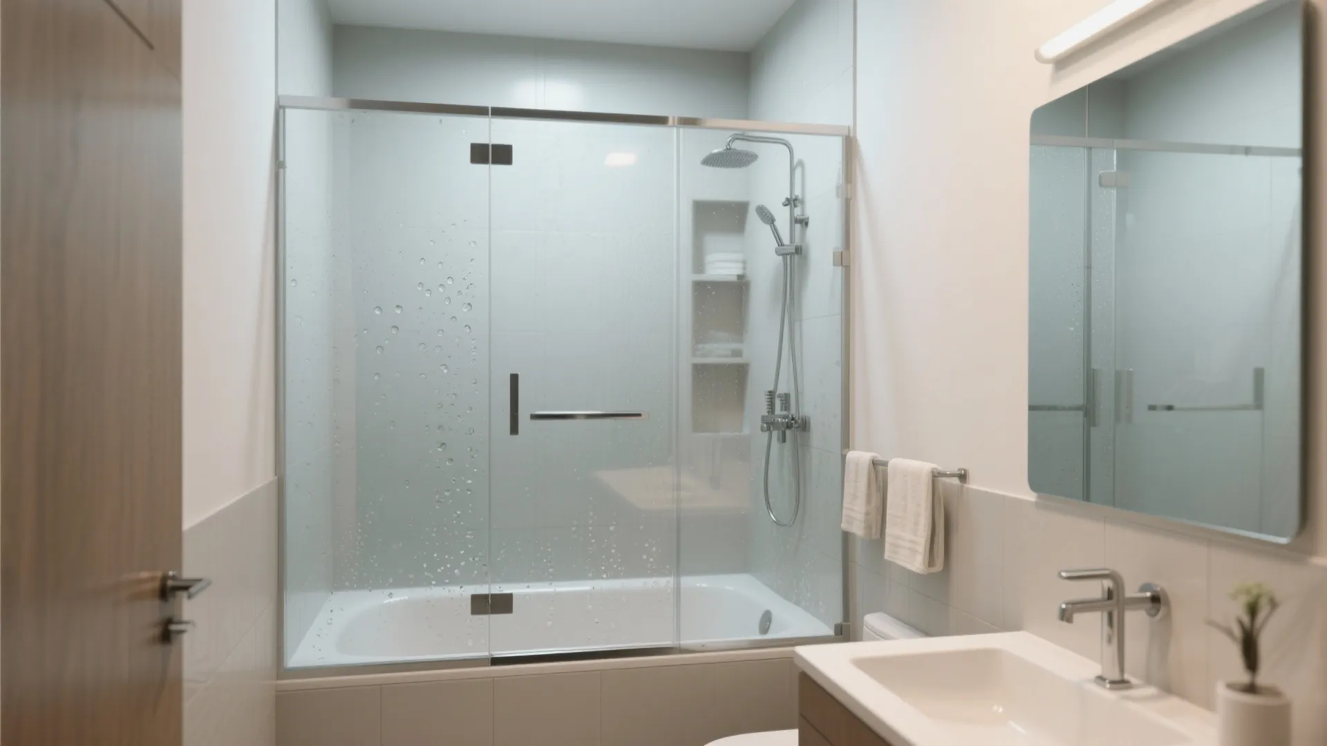 4. Tub-shower combo with glass partition