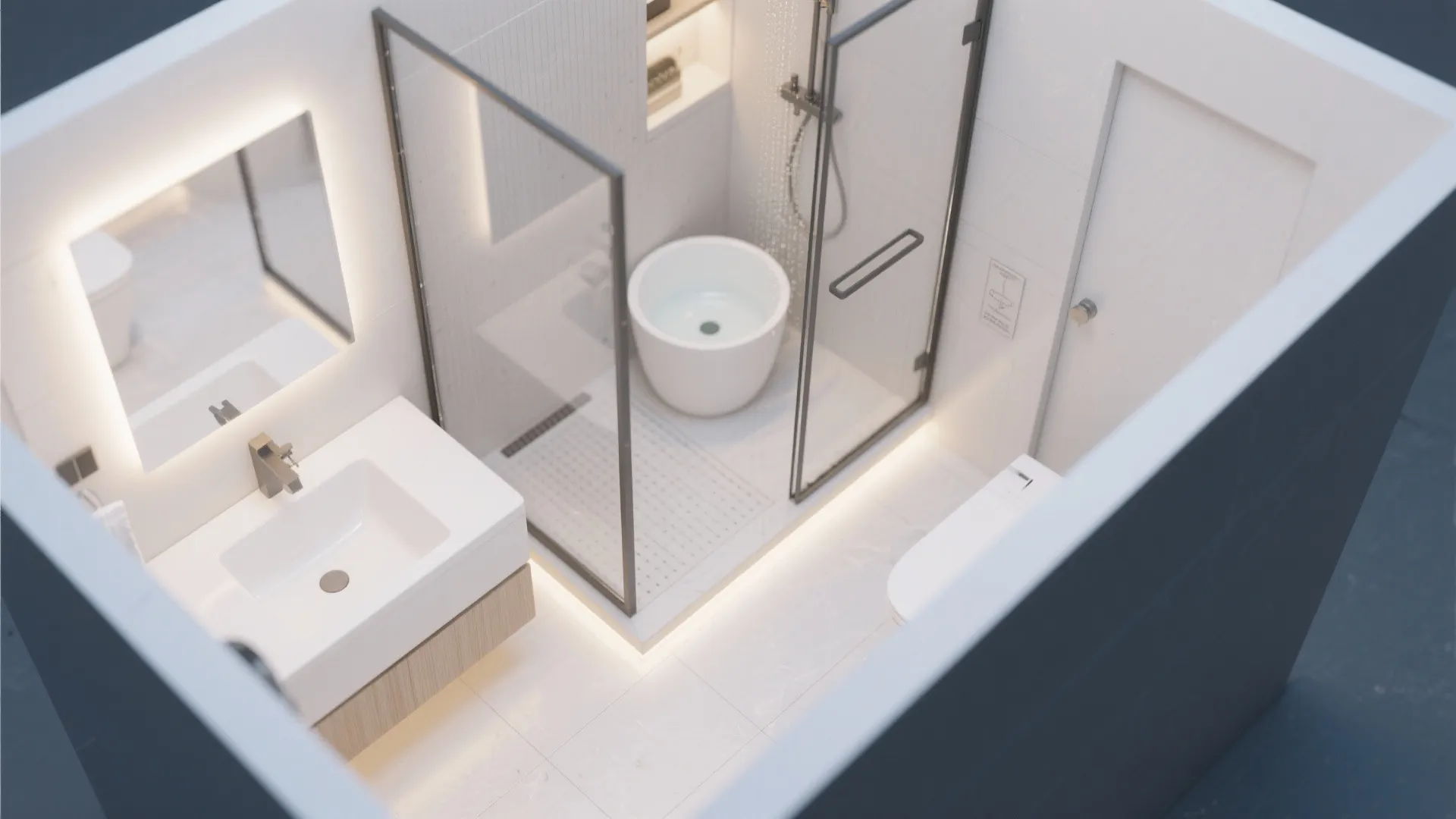 Freestanding Tub or Spa Shower as the Throne Piece