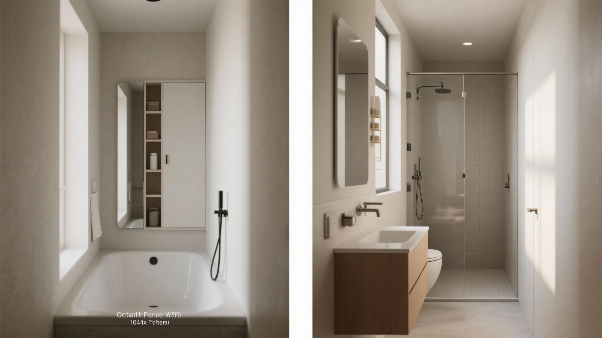 4. Shower-tub combo with slim storage column
