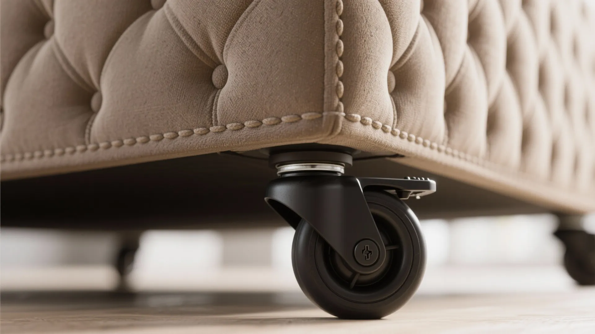 Tufted Ottoman on Casters