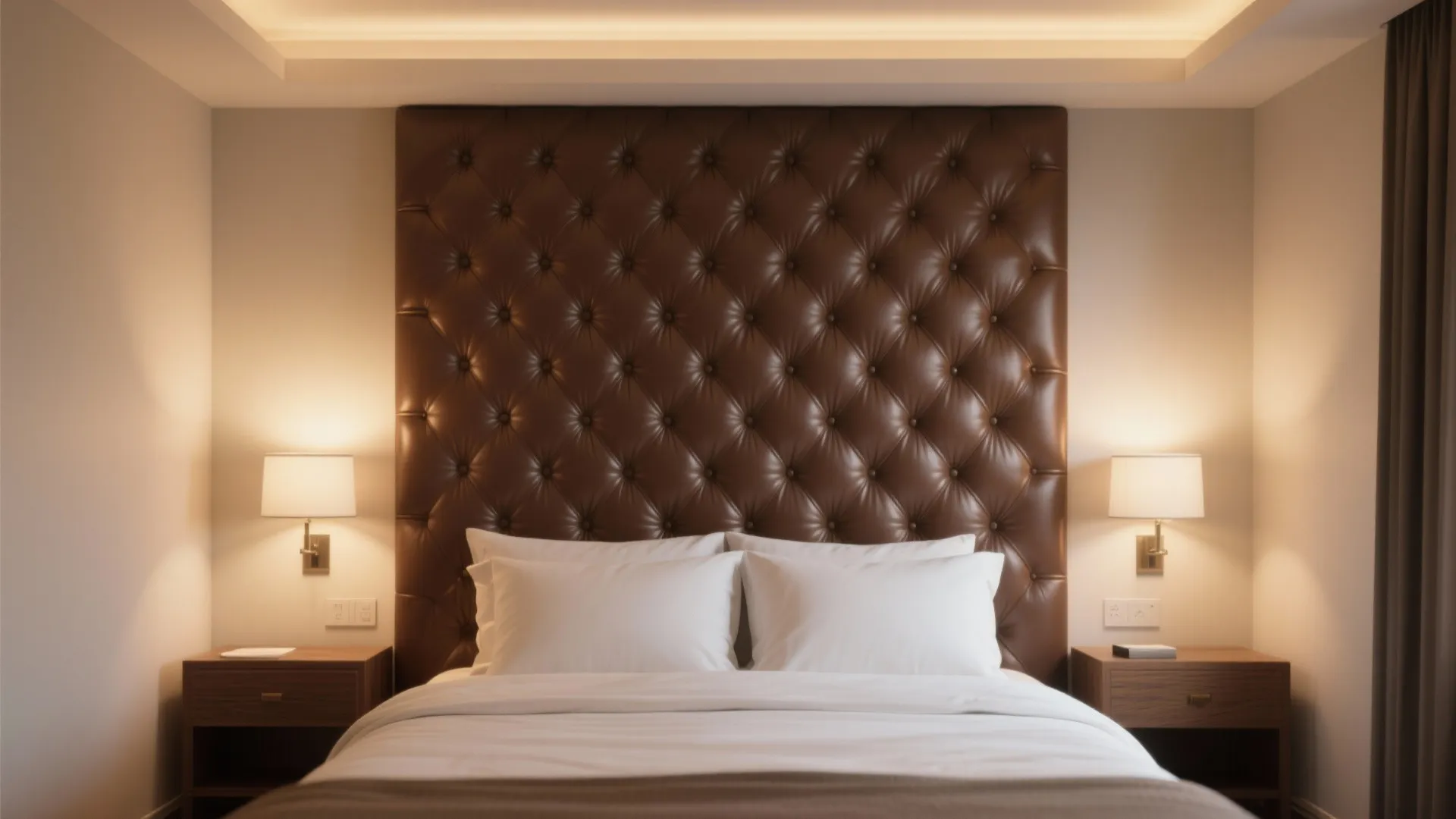 Tufted Leather Headboard Wall (Hotel Feel)