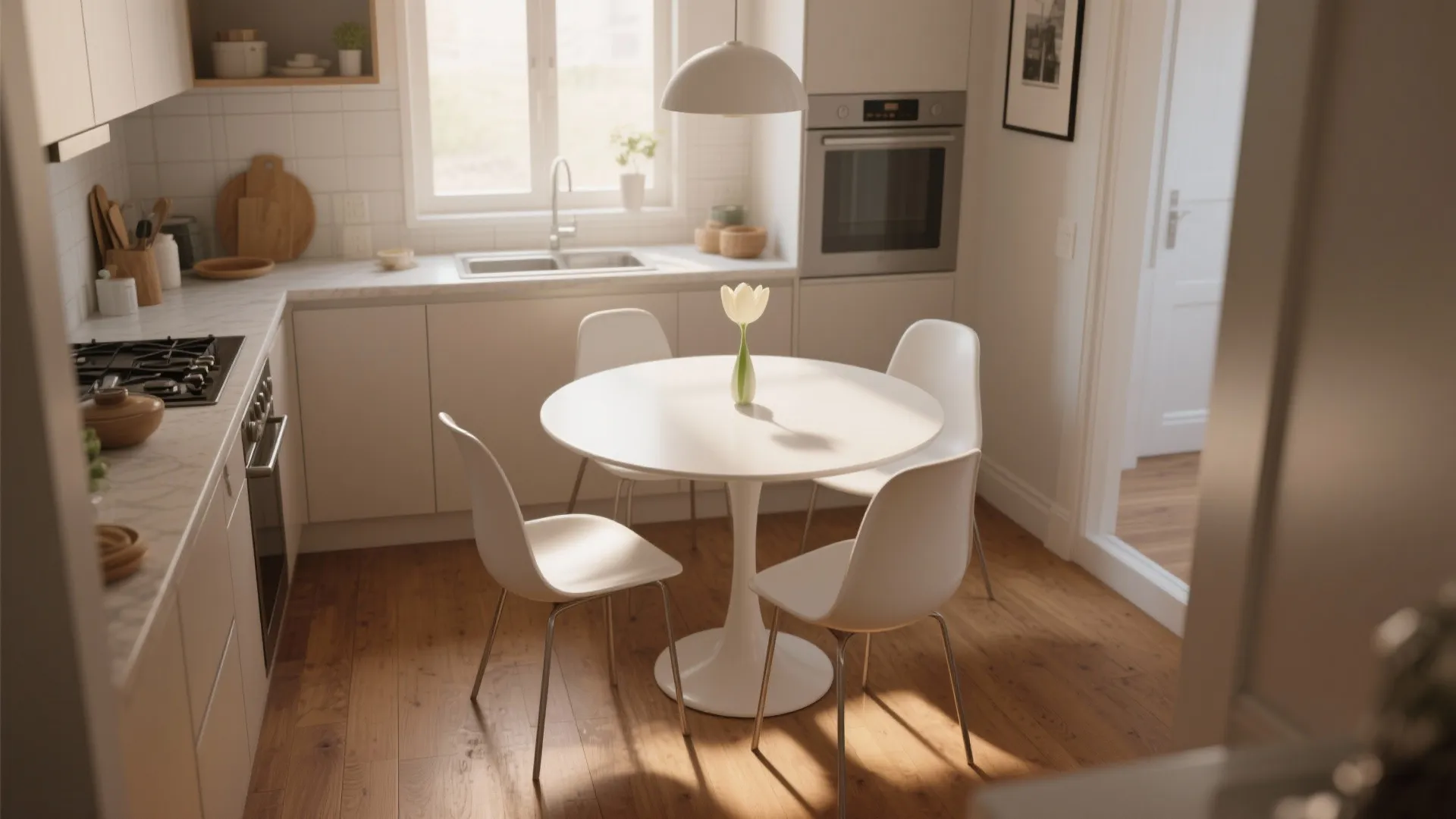 2. A round or tulip table for better flow