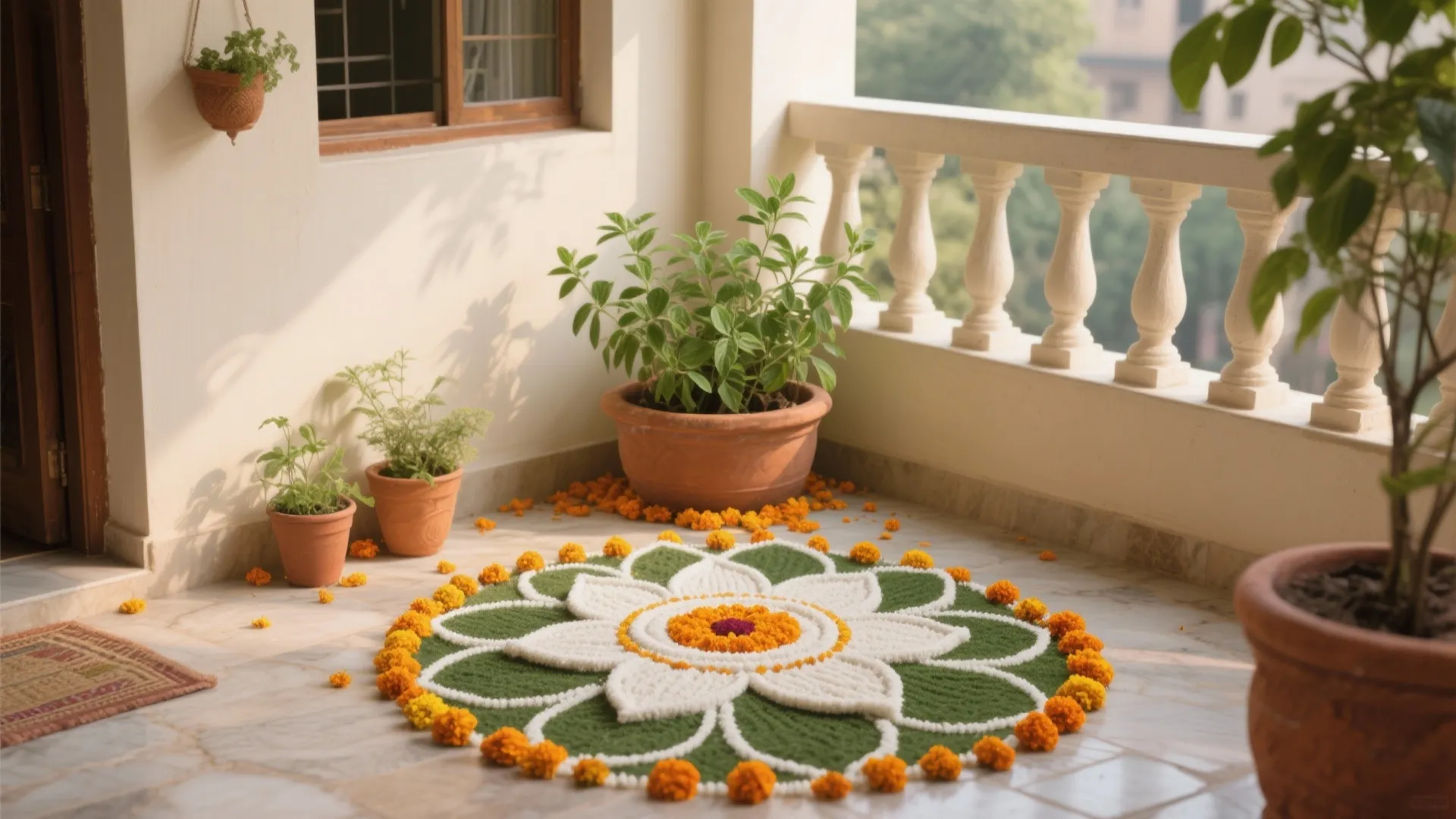 5 Ideas: Rangoli Design for Tulsi Pooja: A small-space designer’s guide to meaningful, practical, and beautiful rangoli around your Tulsi shrine