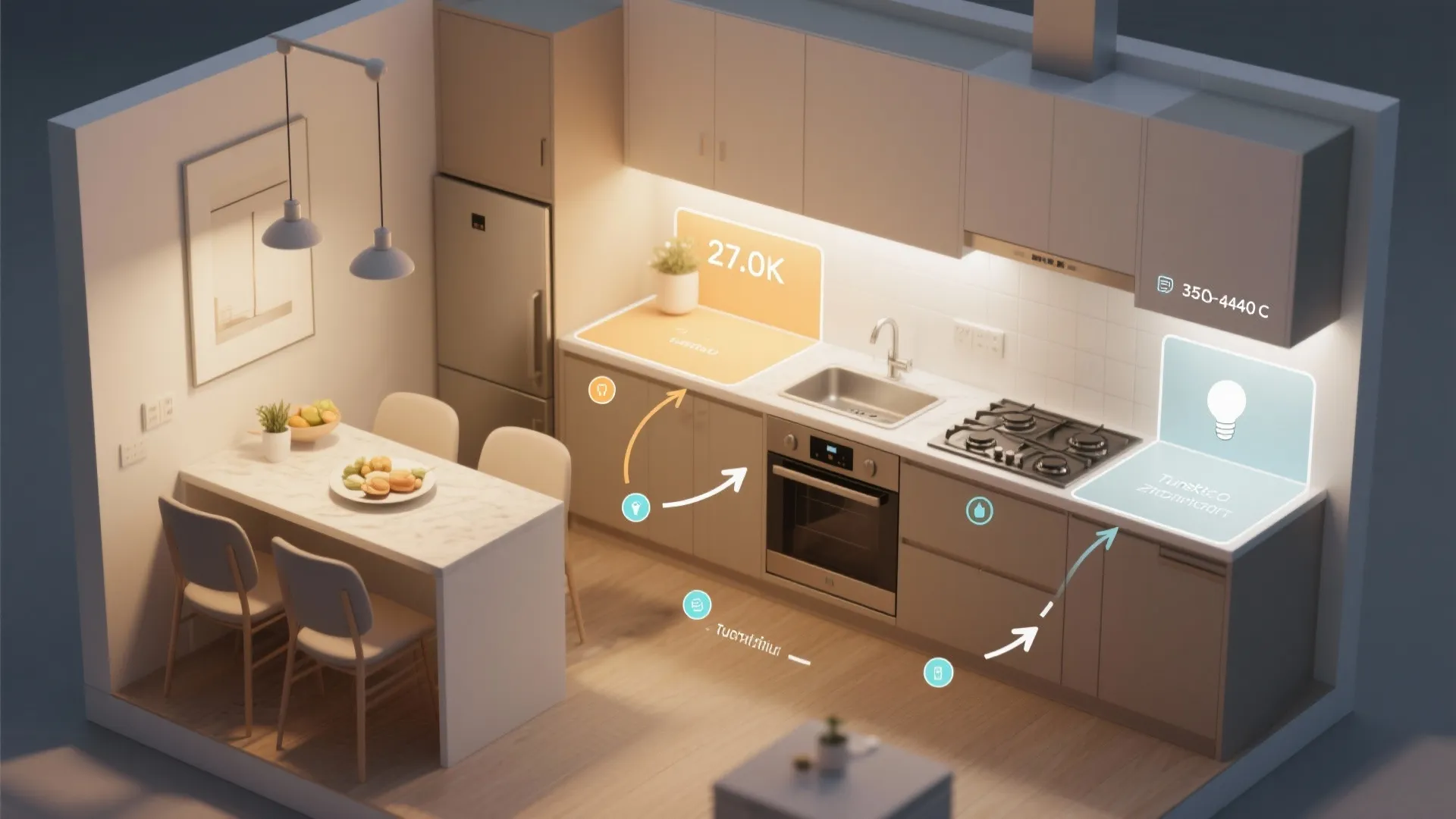 Tunable white LED bulbs for adaptable task-to-ambient lighting