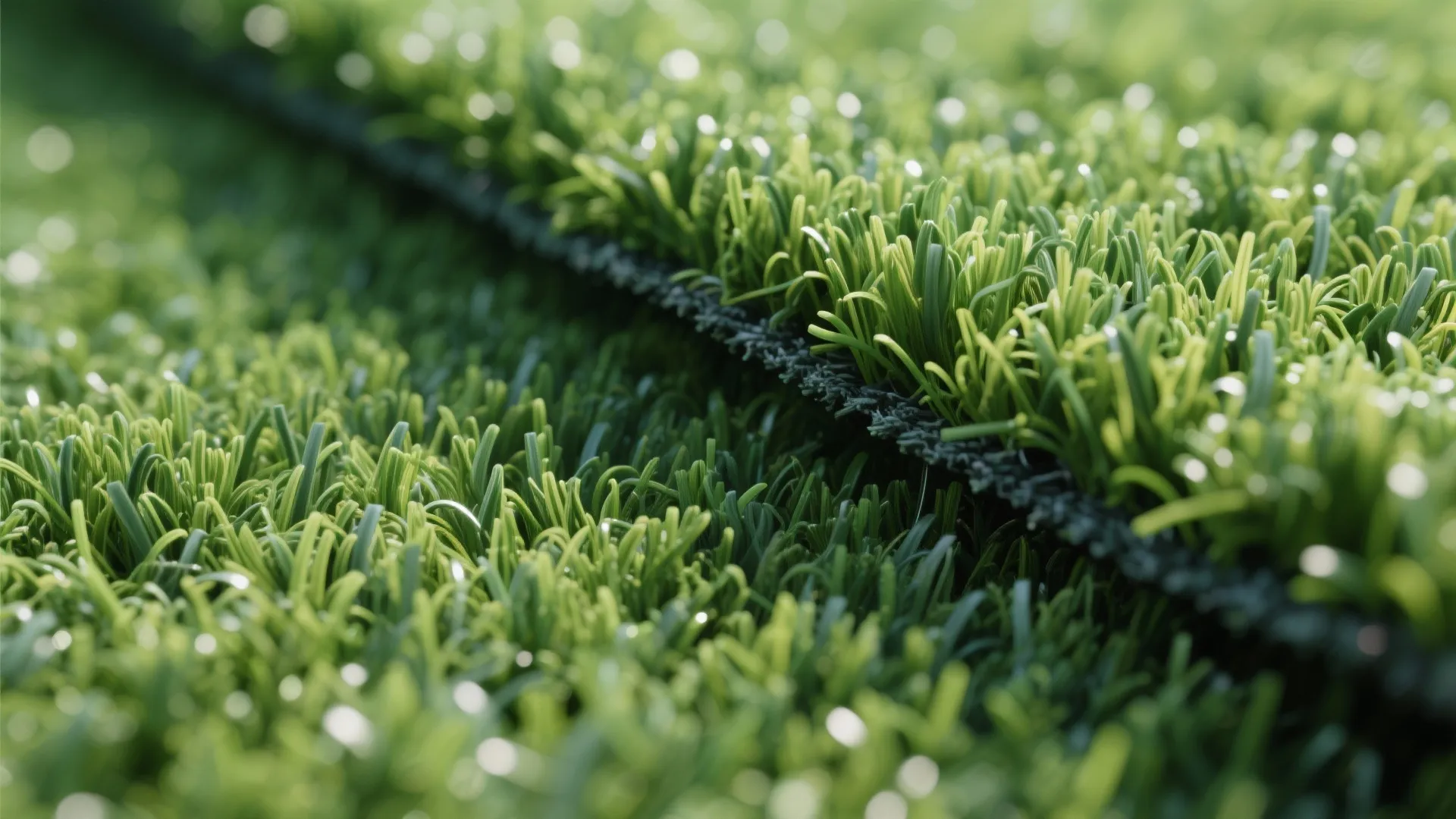 Artificial grass accent wall with graphic patterns