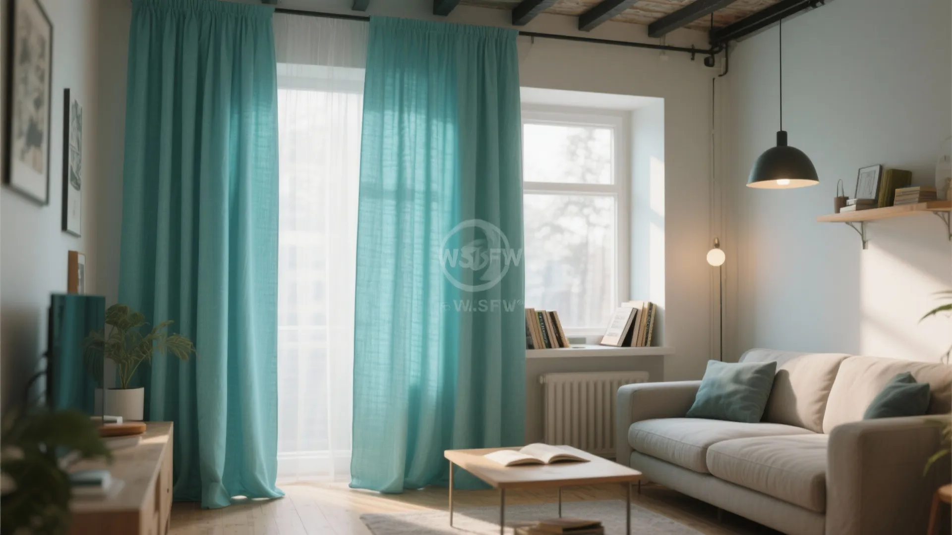 8. Turquoise Curtains for Soft Division
