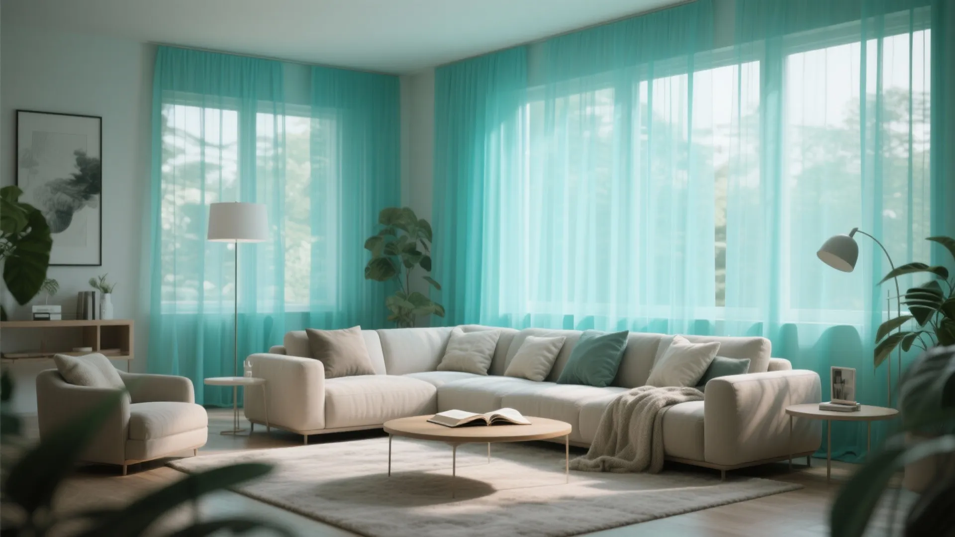 9. Subtle Turquoise Draperies