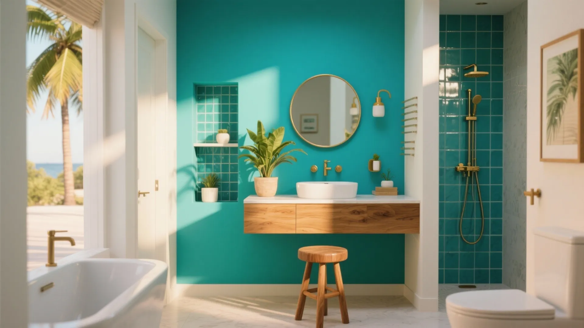 Turquoise Bathroom Decor: 5 Fresh Ideas: Bright, small-bath solutions from a pro designer—color, tiles, lighting, and storage tips to make turquoise sing