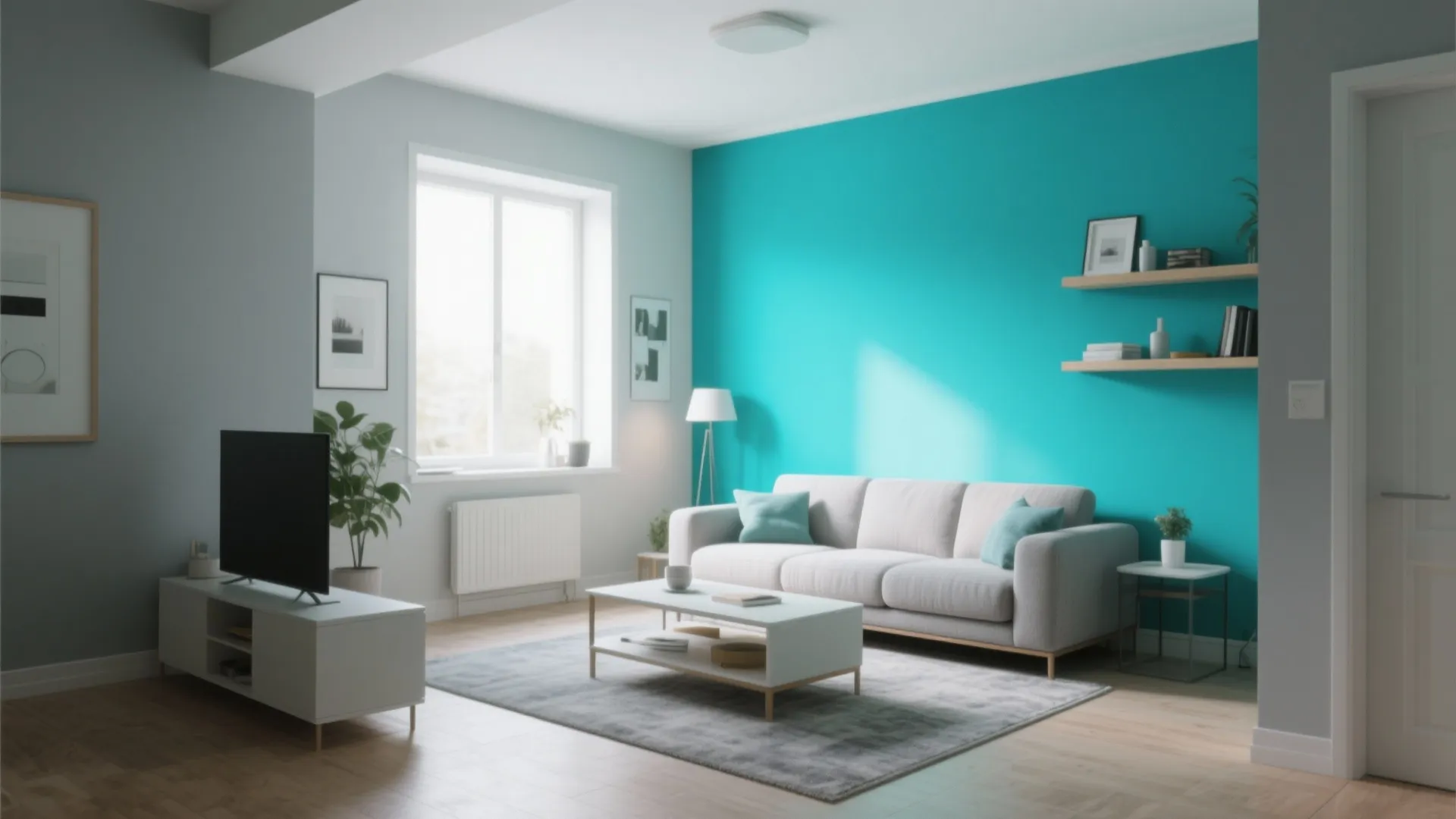 2. Turquoise Feature Wall