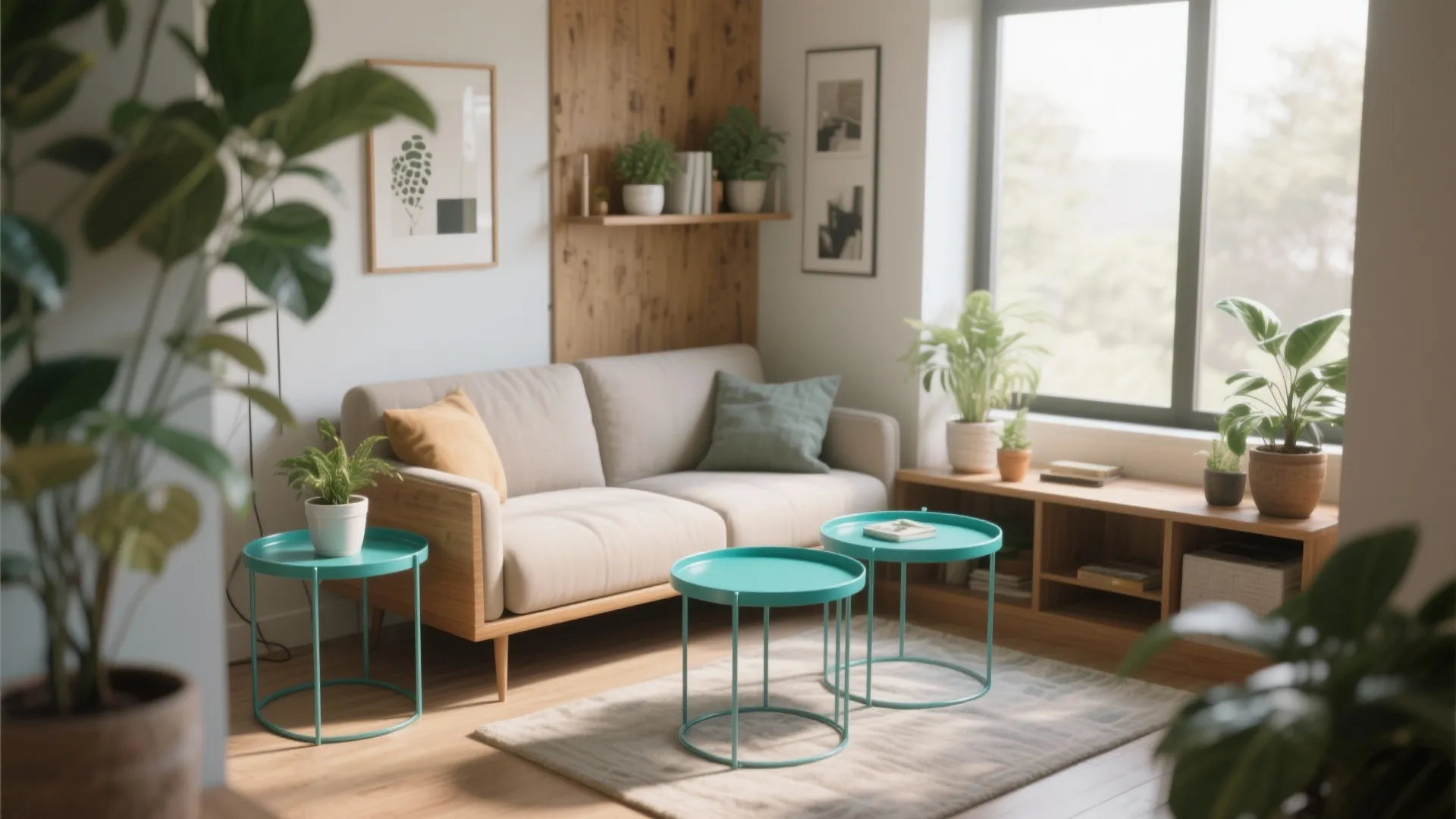 10. Turquoise Side Tables