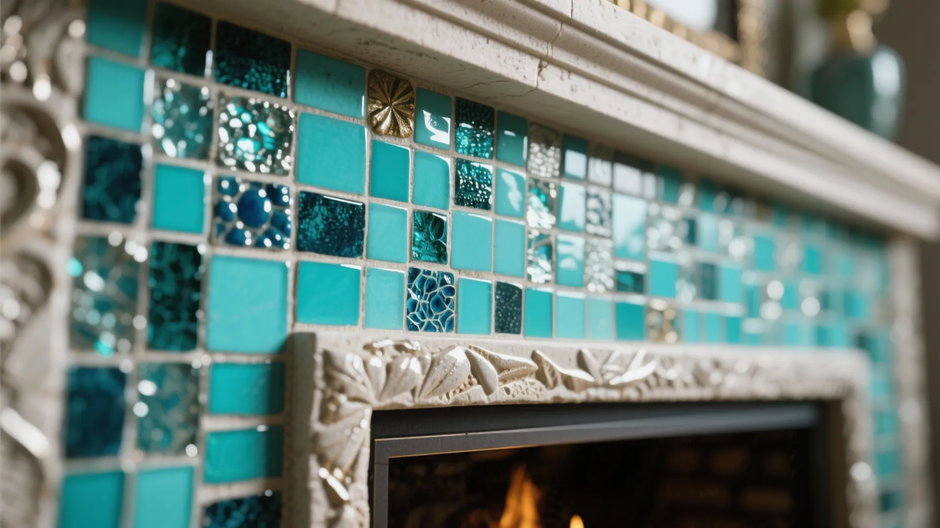 8. Mixed Turquoise Tile Features