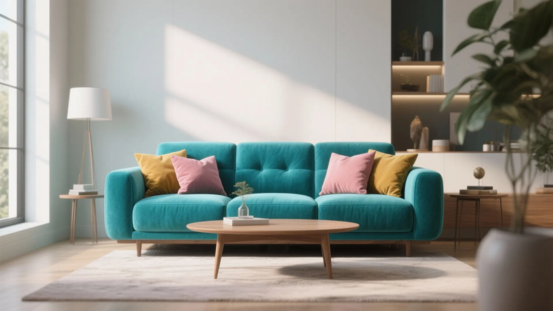 2. Turquoise Sofa as a Statement Piece