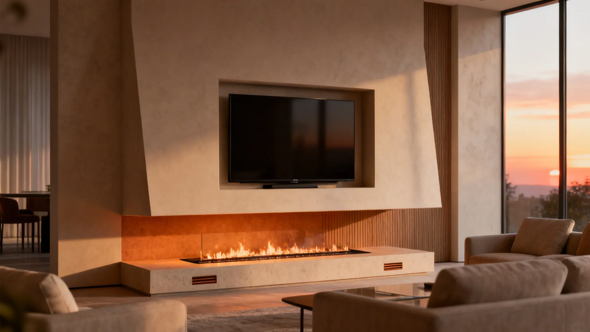 2. Above the fireplace, with a compromise