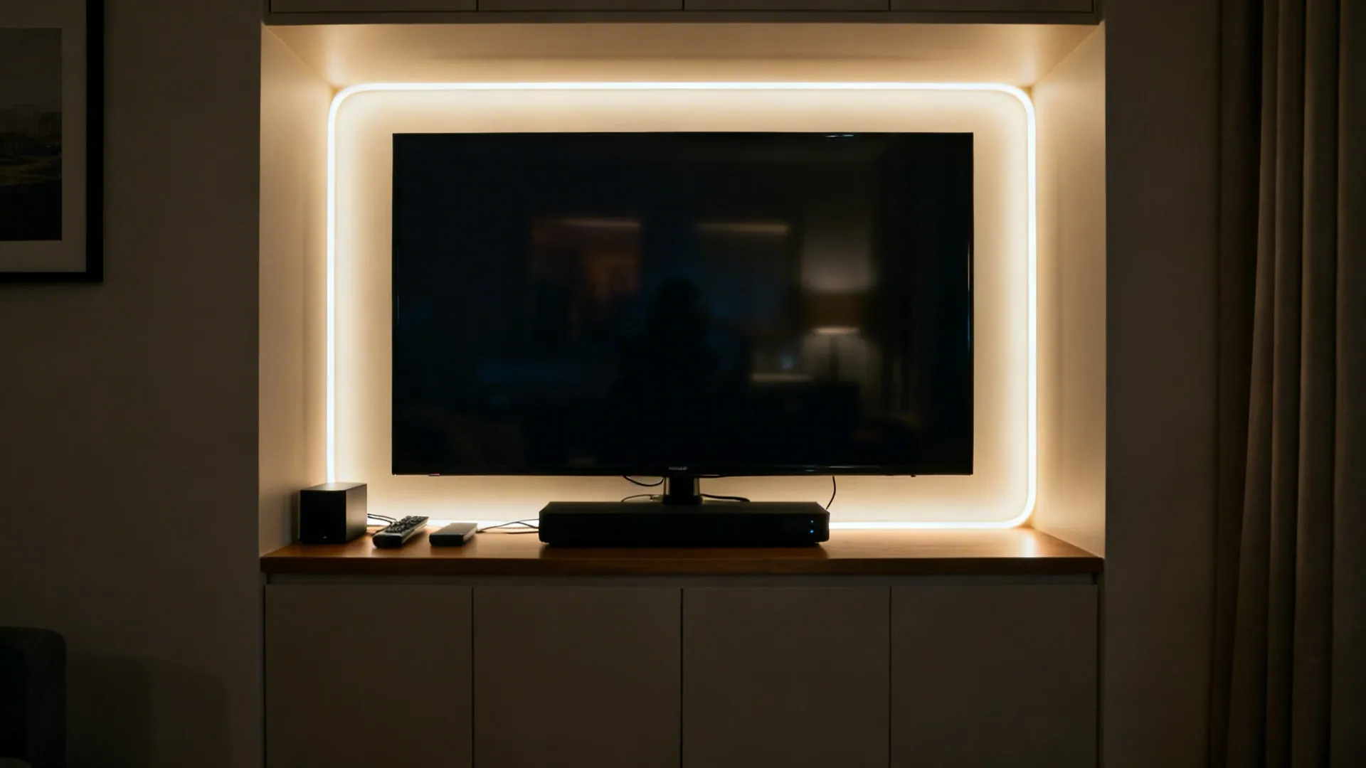 2. TV backlighting to reduce eye strain and add drama