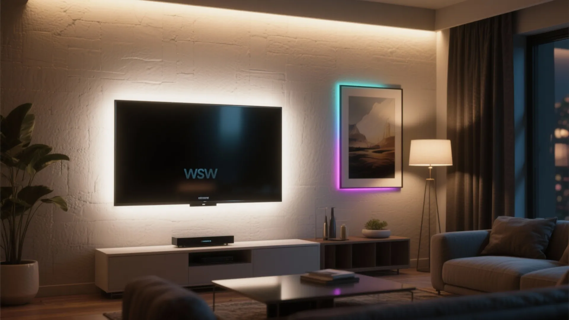 Tip 2: Backlight TVs and art for comfortable contrast