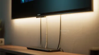 Modern TV Backlighting Setup for Cozy Entertainment Space