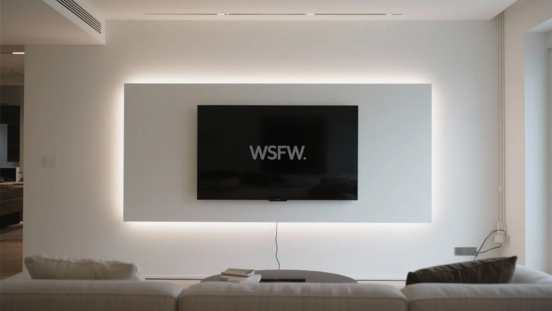 Backlit TV Wall With Low-Glare Bias Lighting