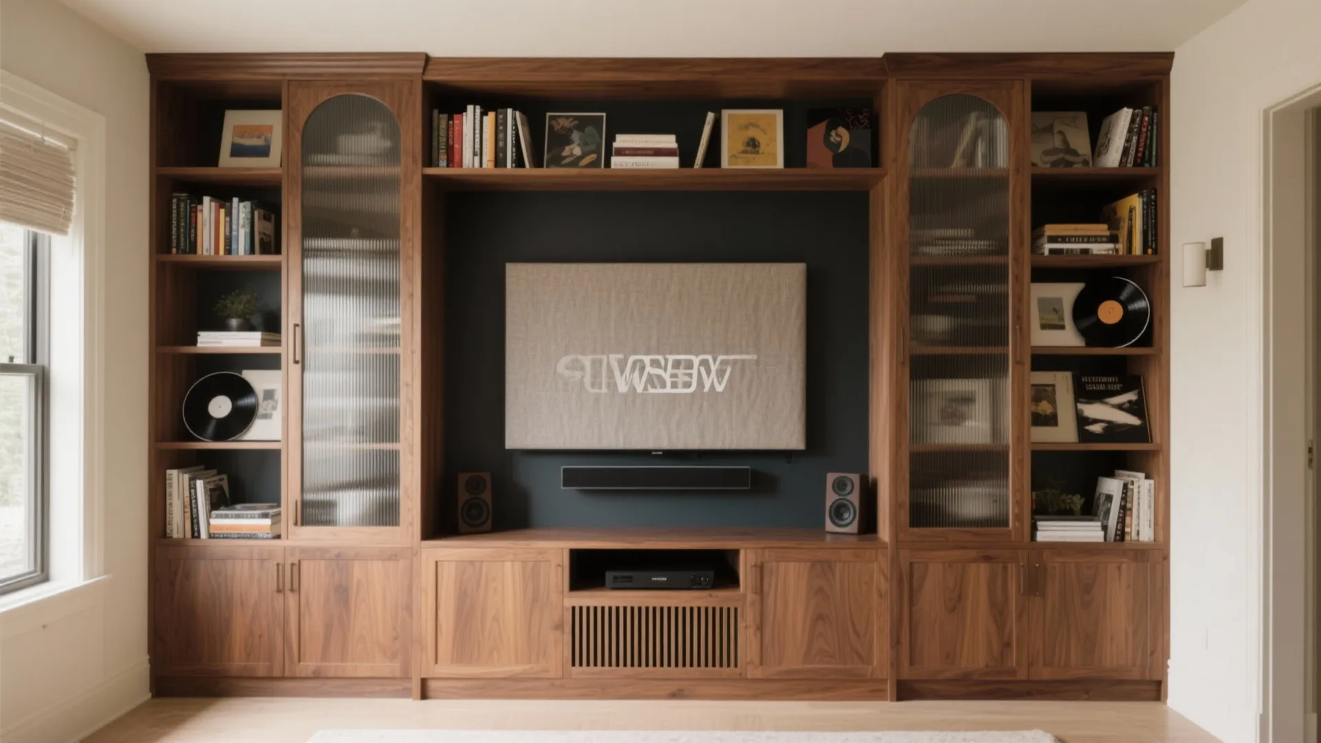 Built-In Bookcase Surround for the TV