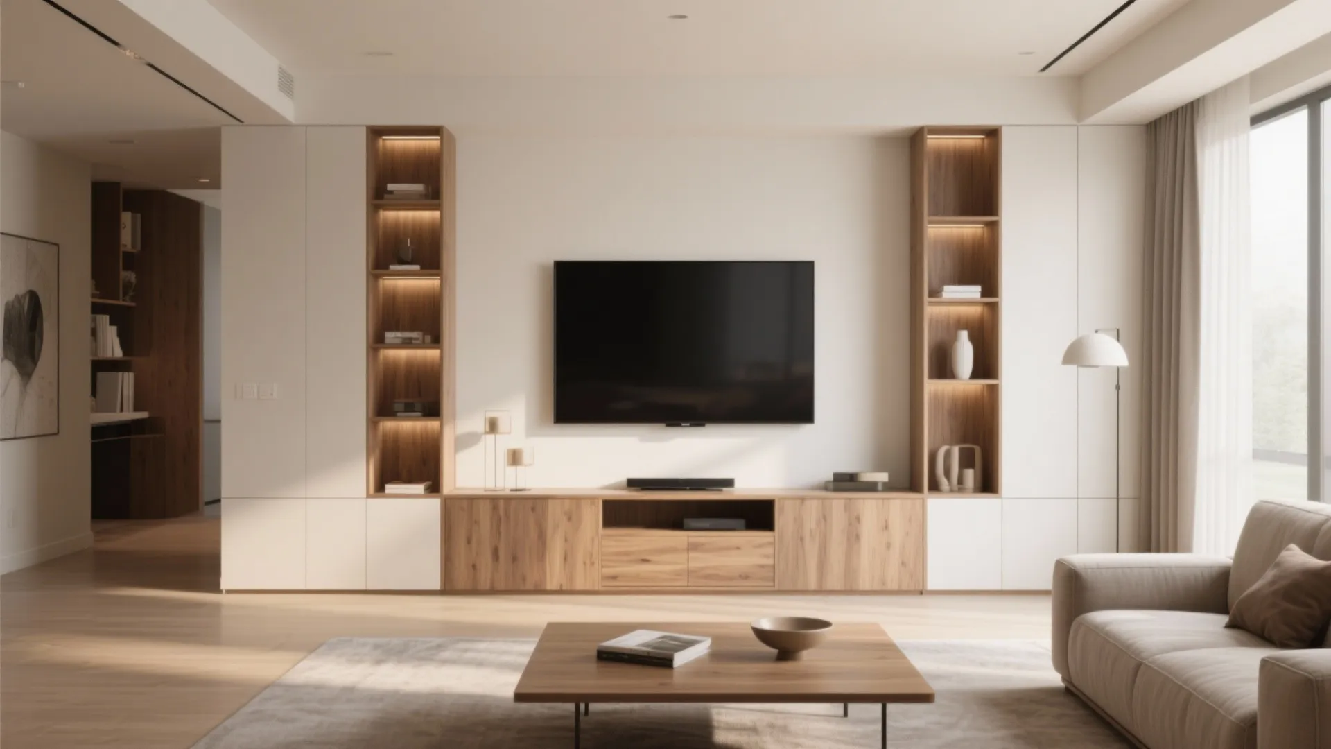 Wall-Mounted with Built-In Cabinetry