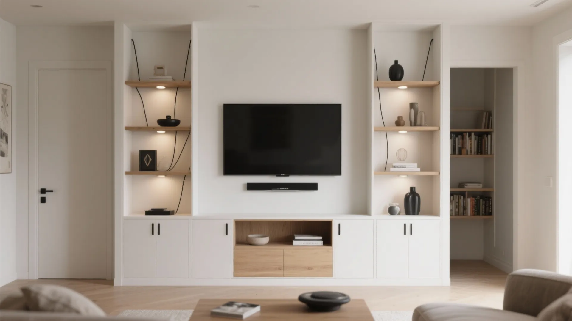 Built-ins that frame the TV (or doorways)