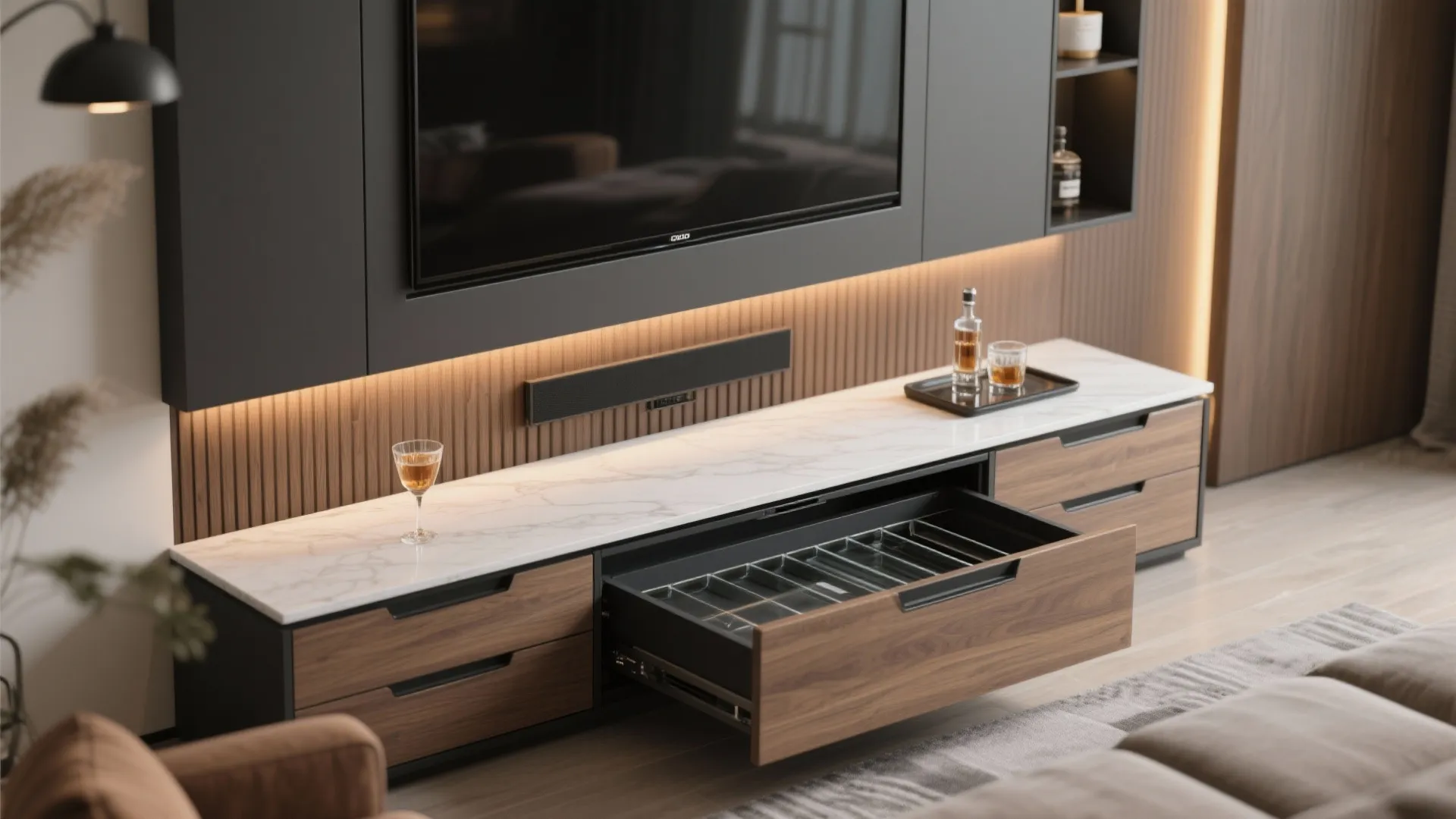 Built-in TV Console Bar