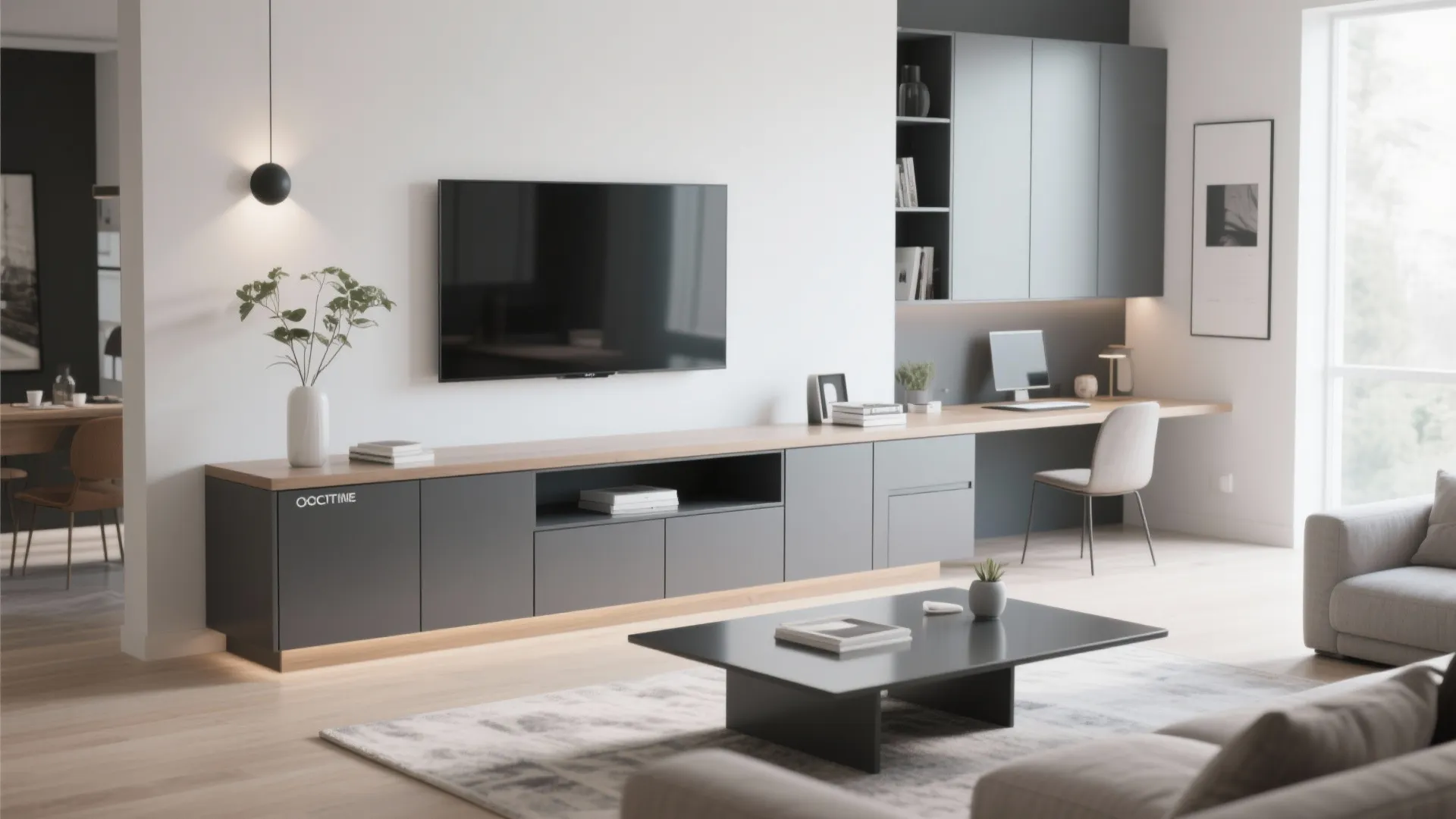 Integrated Desk in TV Console