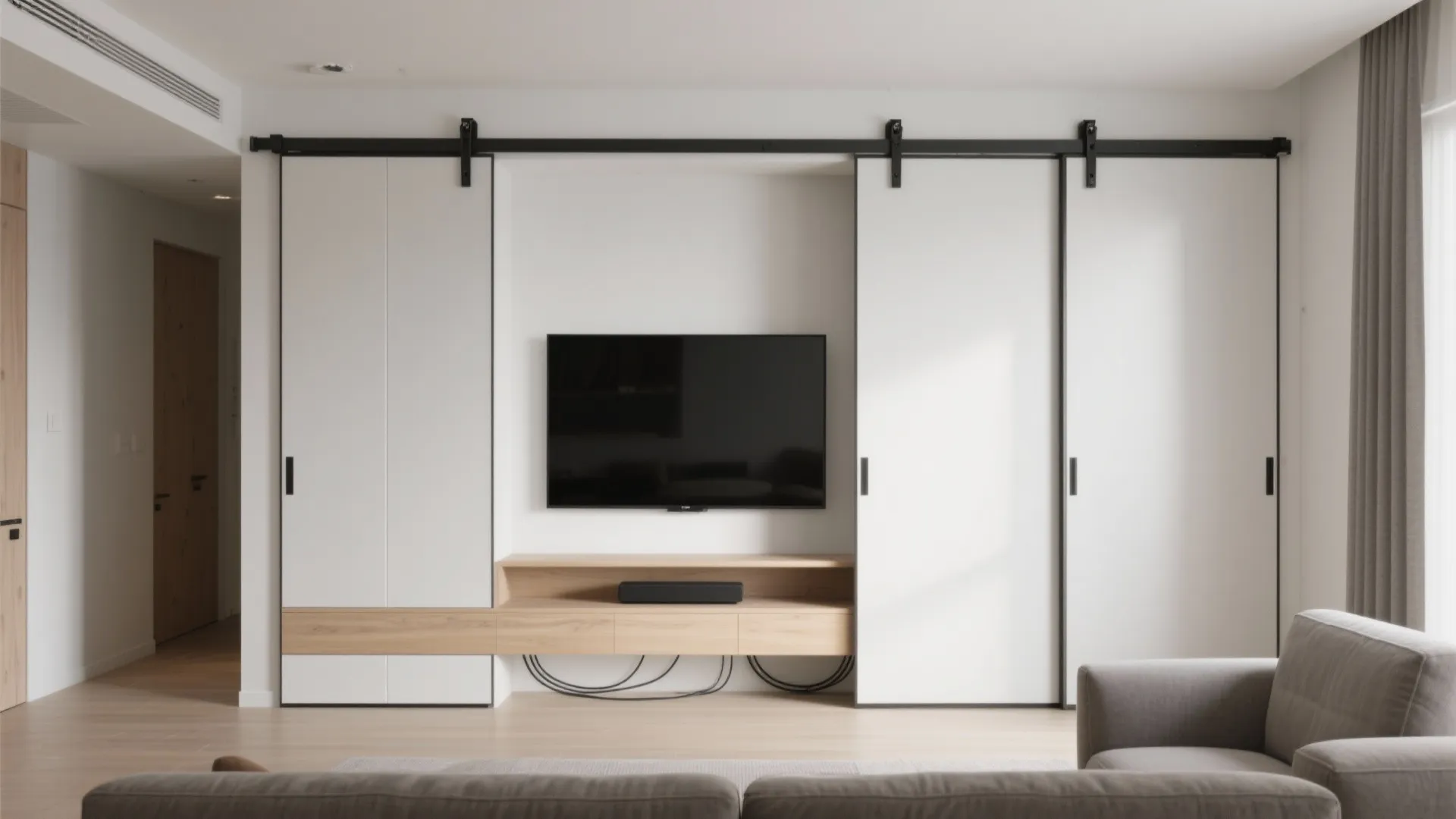 Convertible Media Wall: Sliding, Pivoting, or Projector Hybrid