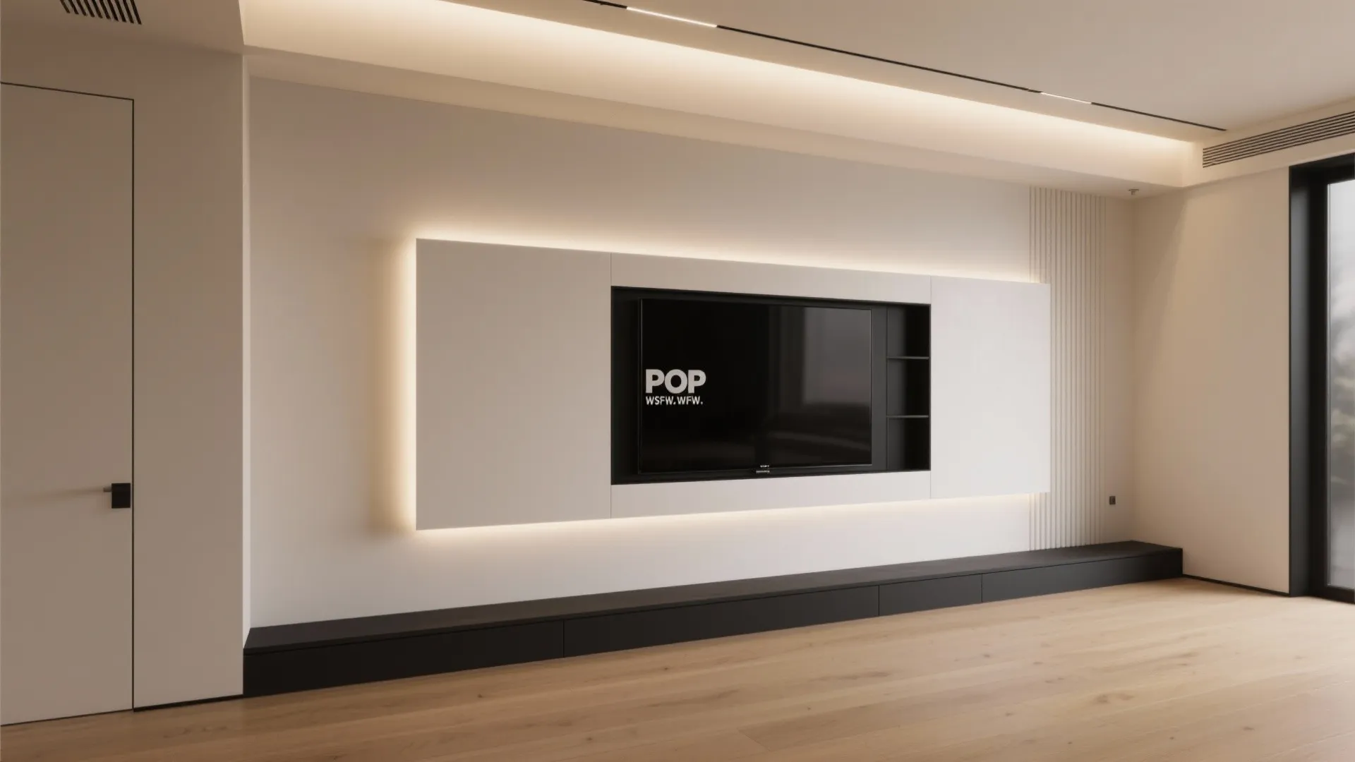 Floating TV Wall on a POP Feature Plane