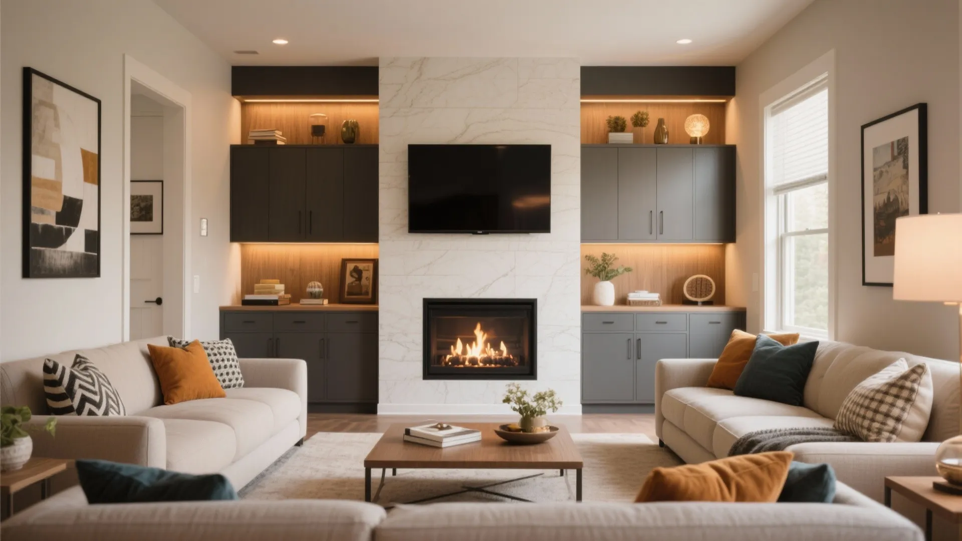 8. TV and Fireplace Coexistence