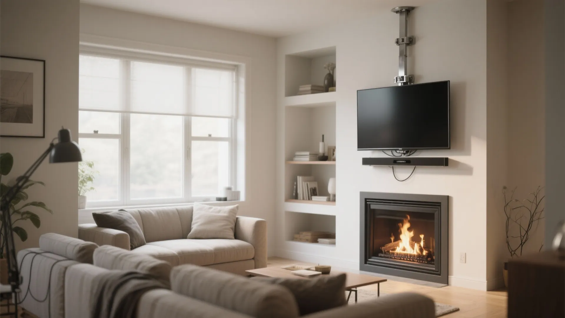 4. Rethink TV placement so the fireplace and screen coexist