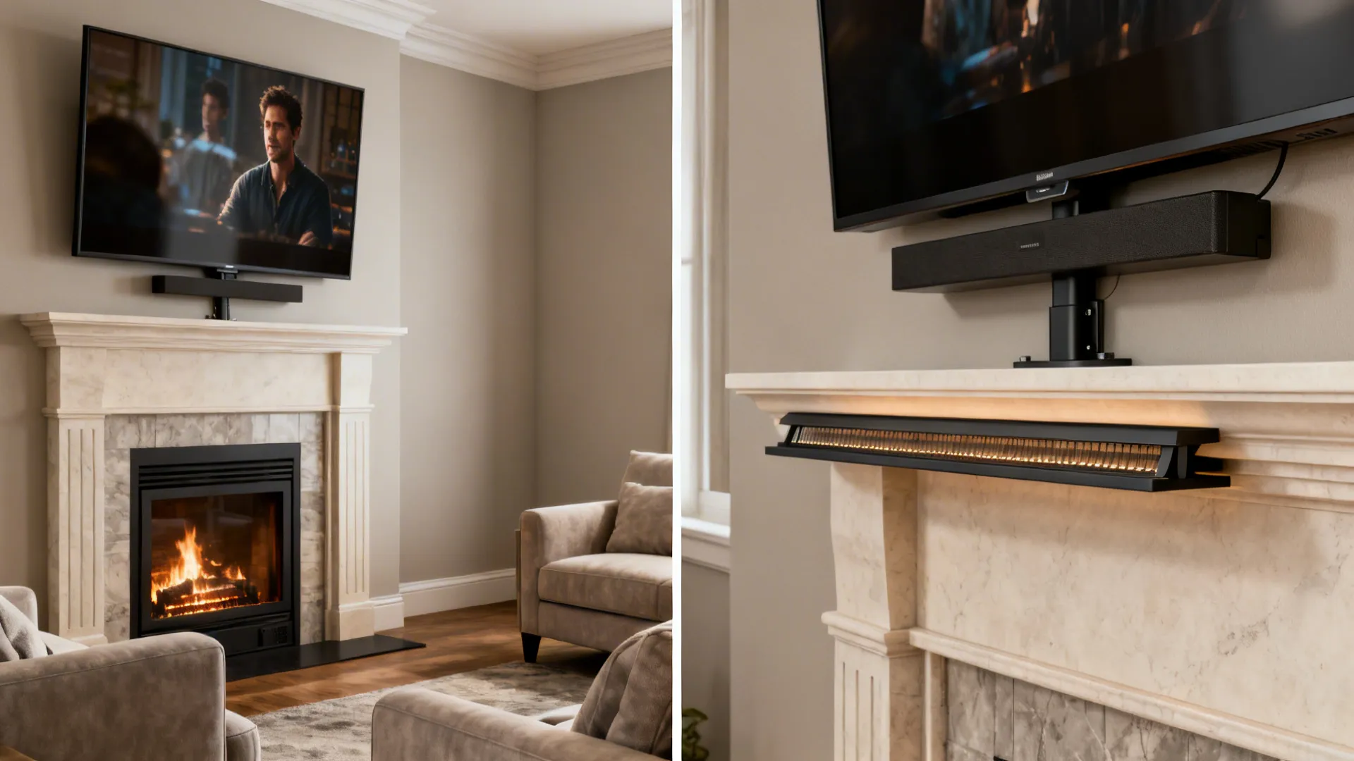 4. TV Above a Fireplace—With a Twist
