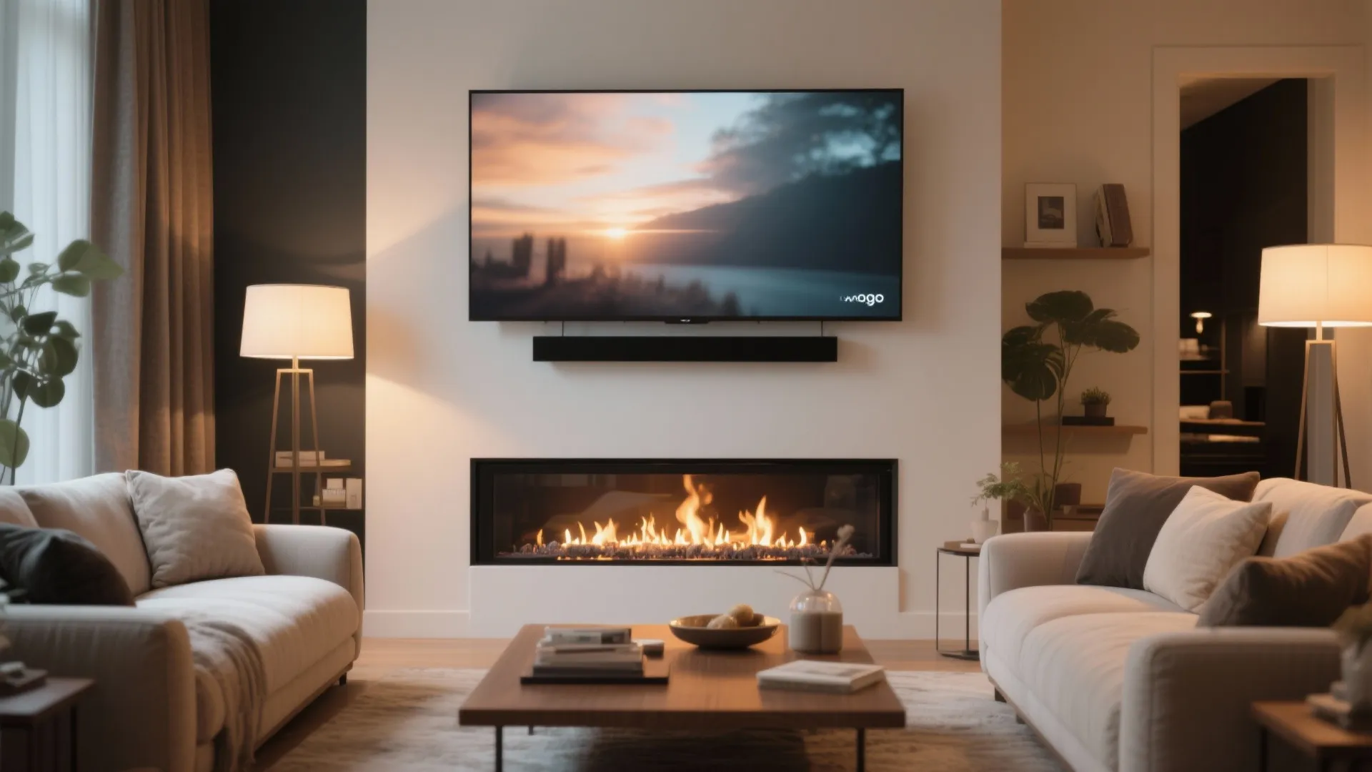 8. Integrated Fireplace Feature