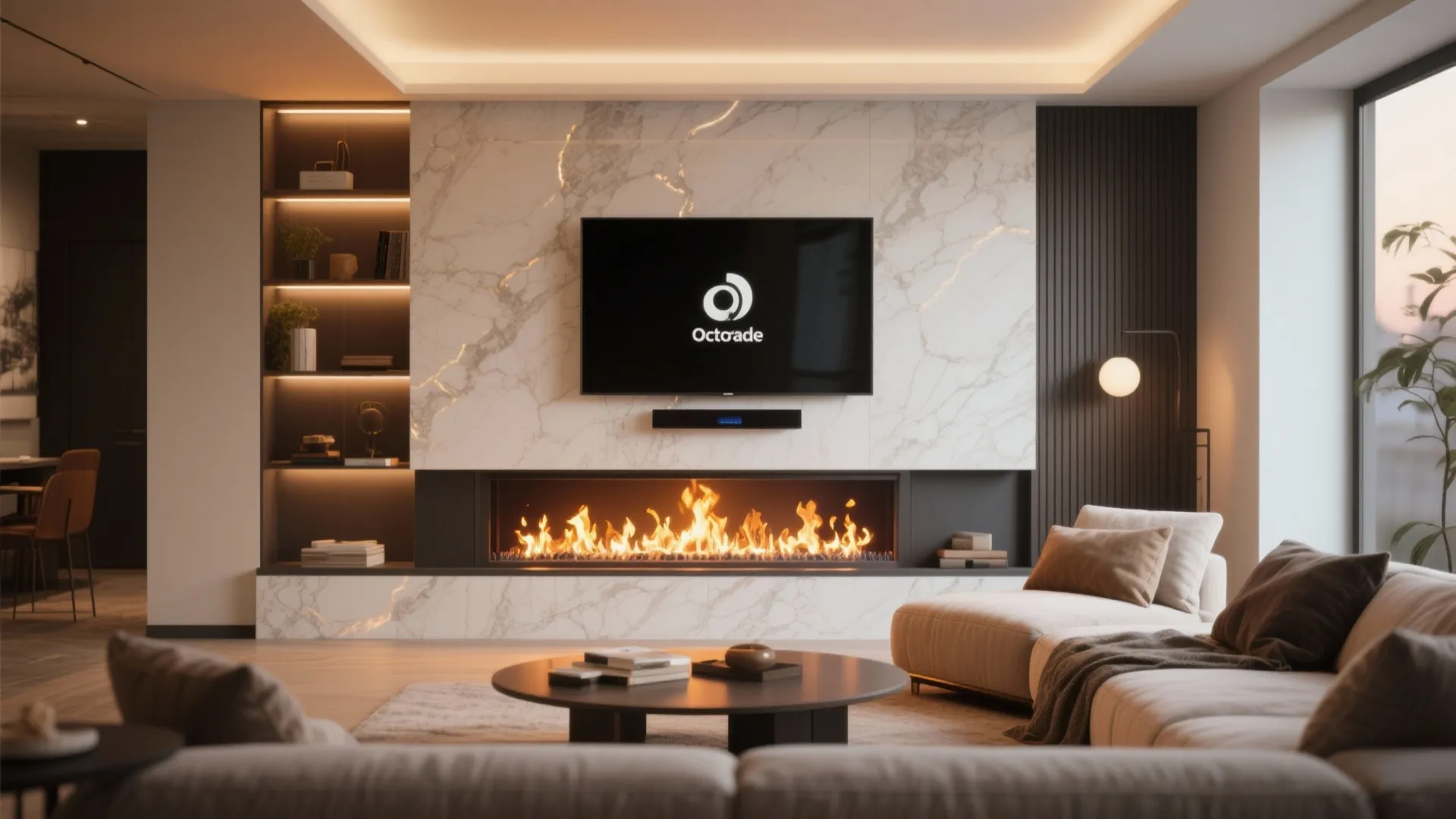 Fireplace and TV Combo Wall