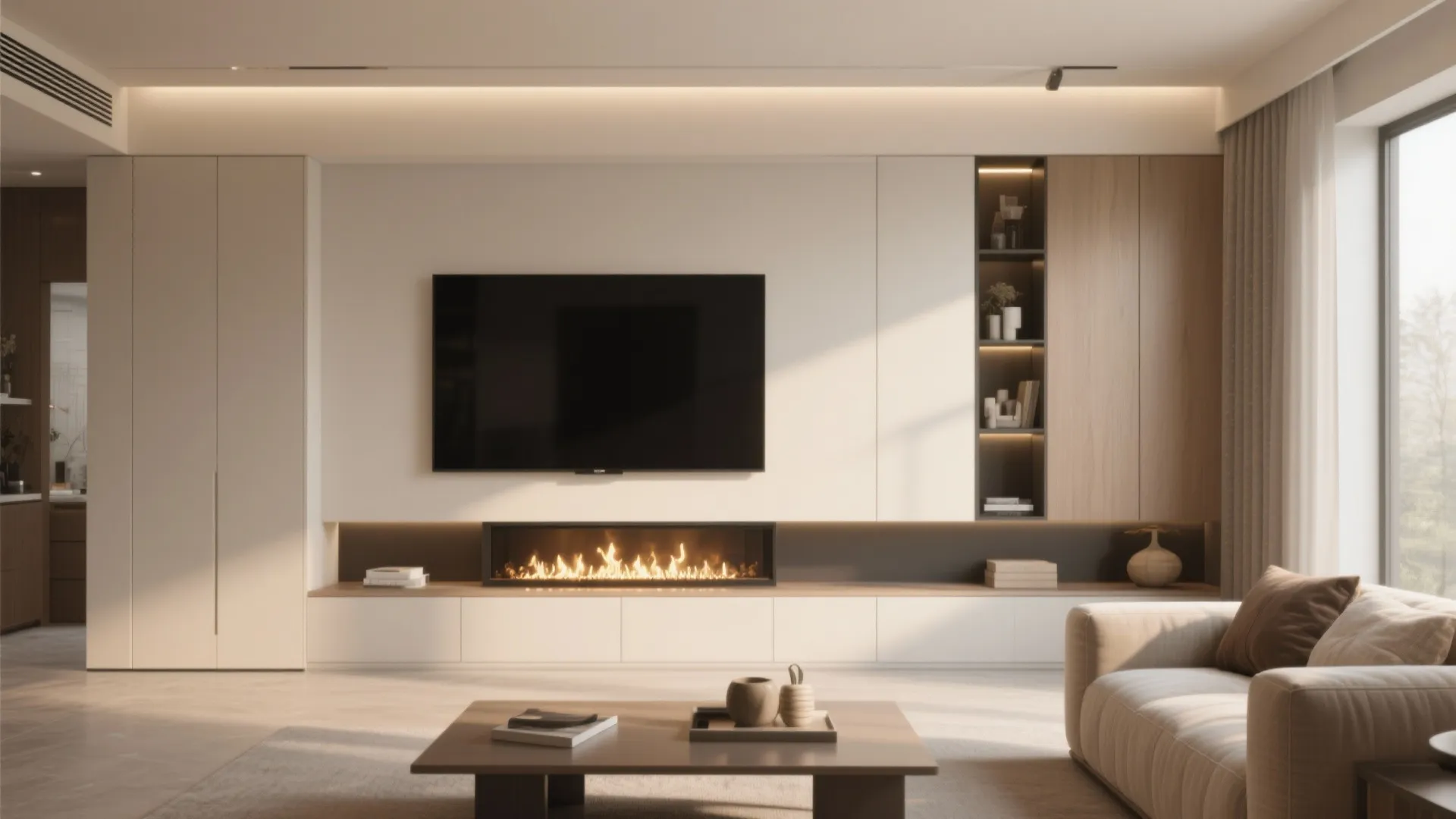 6. TV and Fireplace Combo Wall