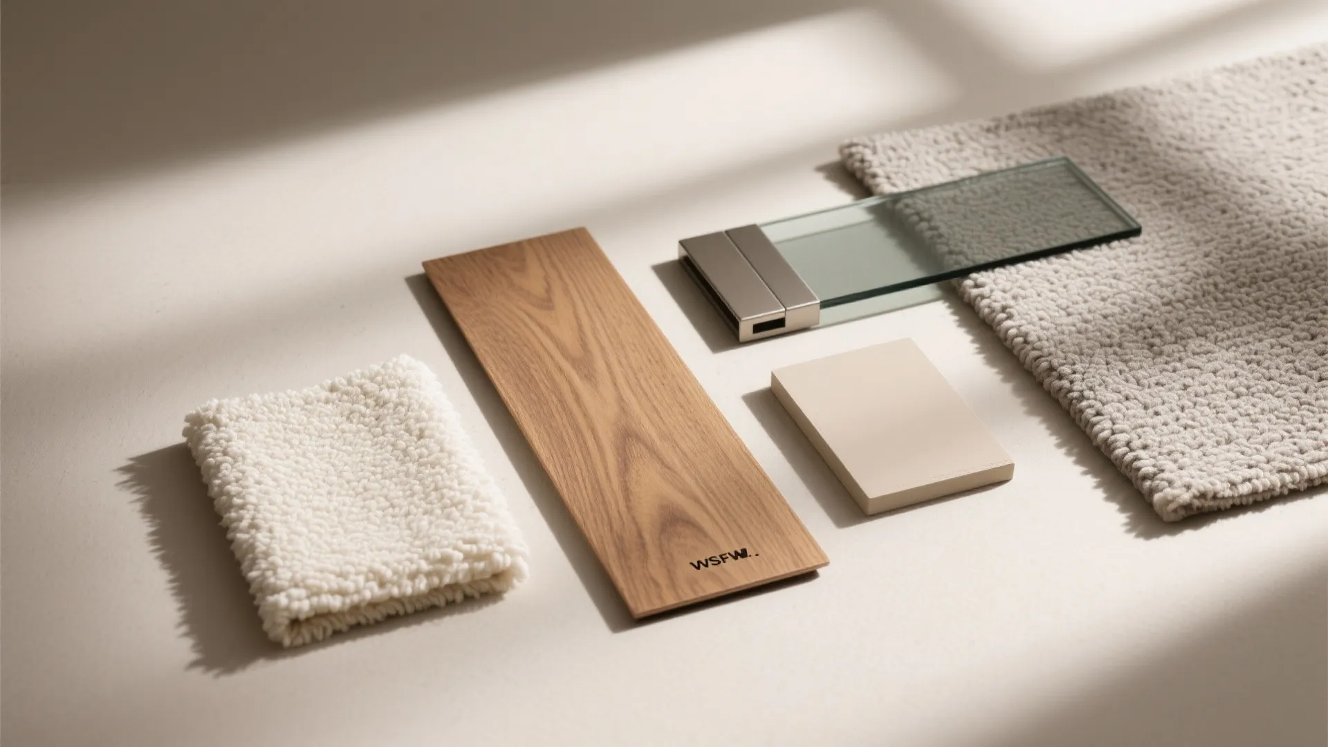 Warm wood accents with soft textiles